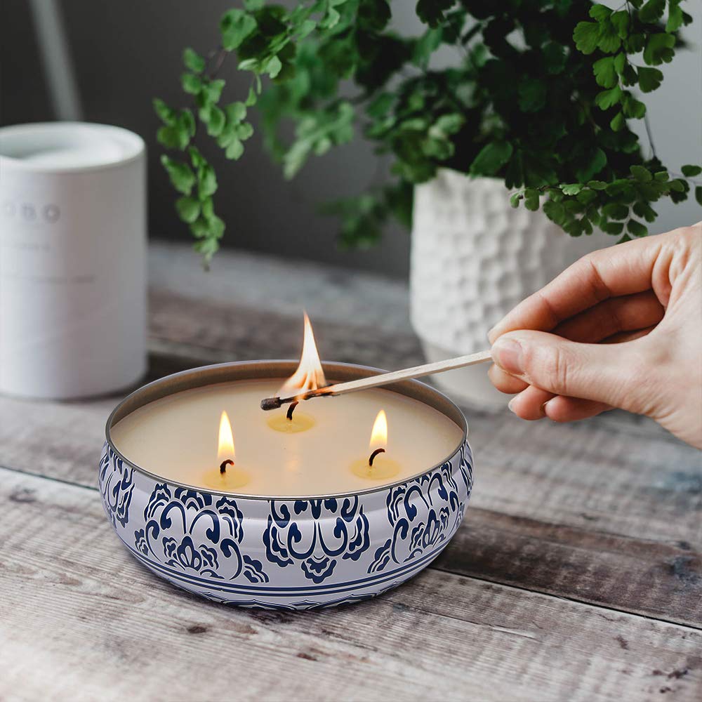 Citronella Candles Outdoor - 3 Pack Large 13.5oz Soy Wax Candles with 3 Wicks for Mosquito Repellent | Perfect for Summer Nights on Patio, Porch, Deck, Garden & Backyard BBQs