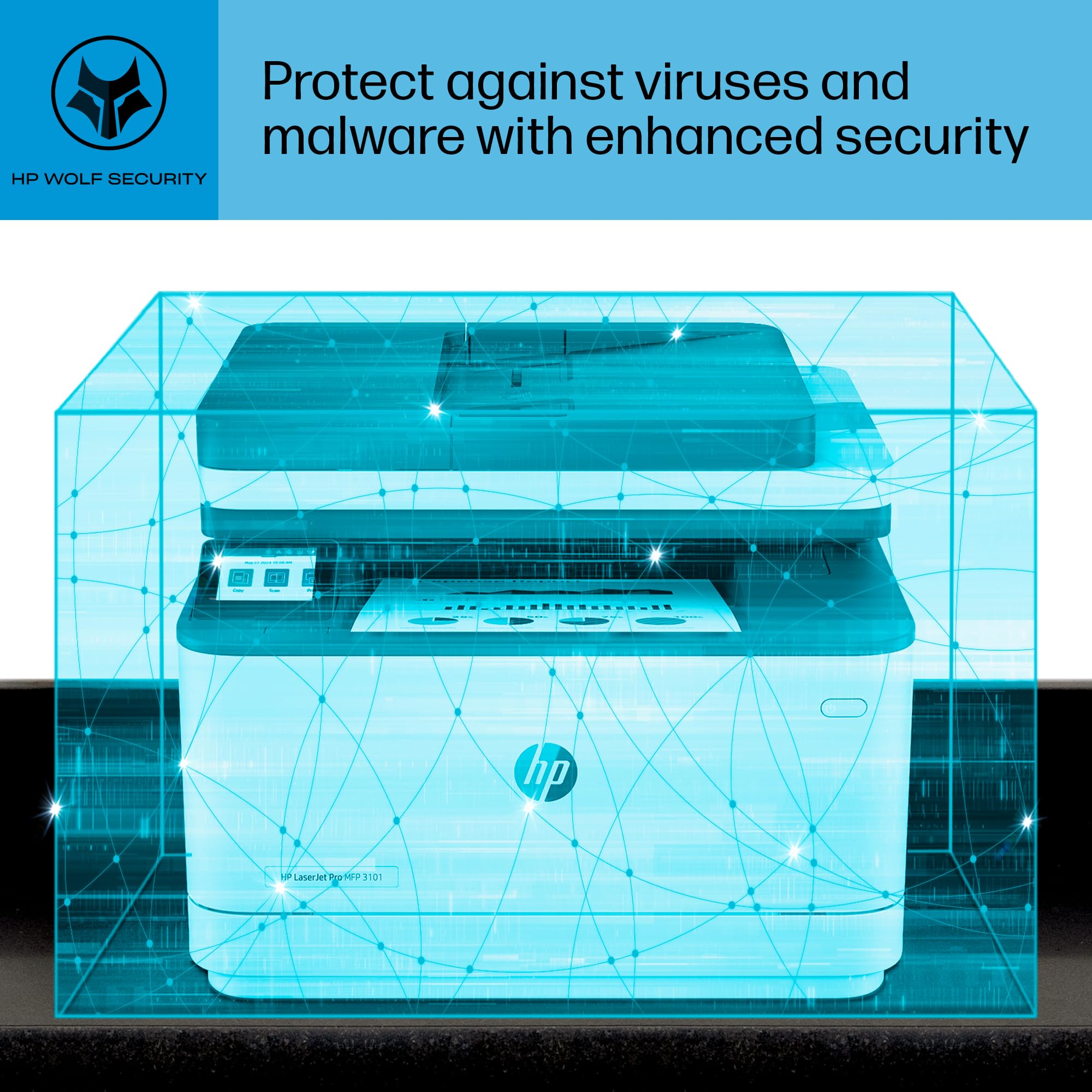 HP Laserjet Pro MFP 3101sdw Wireless Laser Printer - Fast Printing, Scanning & Copying for Home Office & Small Business Use