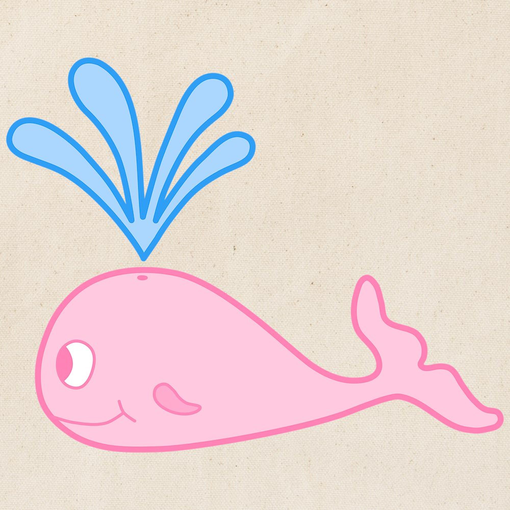 Pink Whale Natural Canvas Tote Bag - Eco-Friendly Reusable Shopping Bag for Groceries, Beach & Daily Use | CafePress