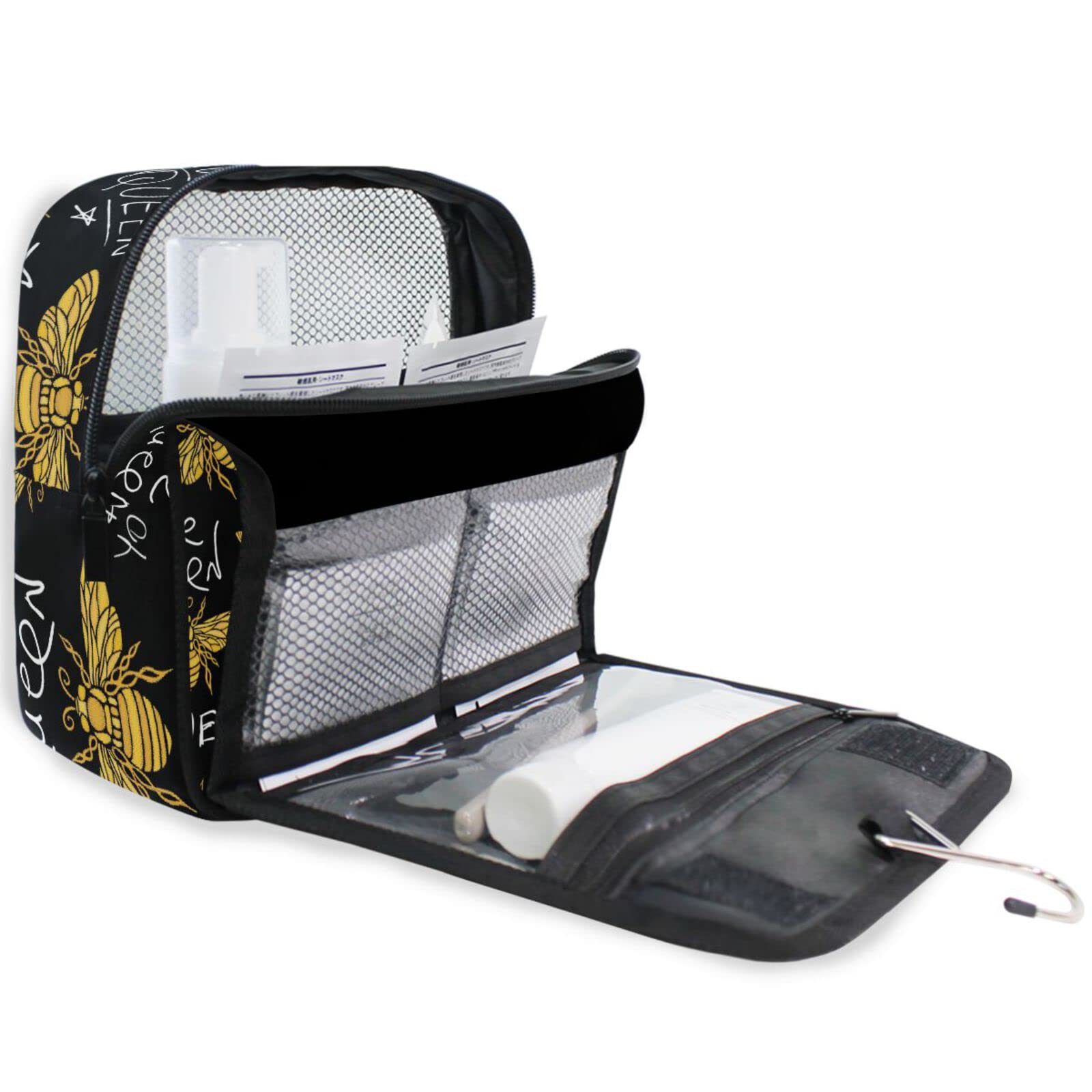 Portable Hanging Travel Toiletry Bag with Hook - Expandable Cosmetic & Makeup Organizer for Women & Men - Perfect for Showers, Camping, Gym & Airplane Travel