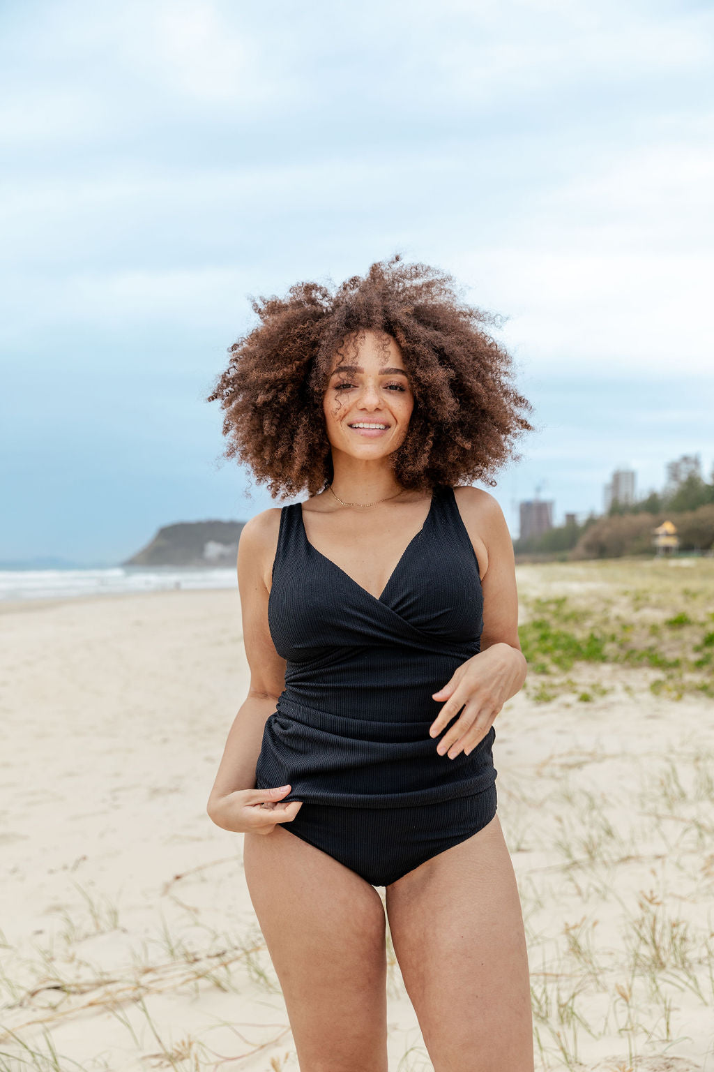 Black Burleigh Tankini Top - Women's Swimwear for Beach, Pool & Vacation | Stylish & Comfortable Bikini Top