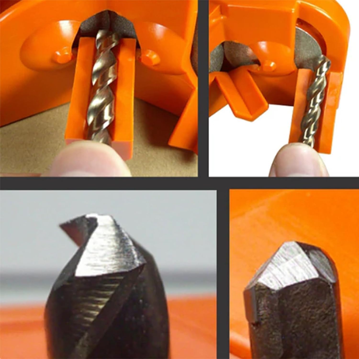 Ujicde Electric Drill Bit Sharpener - Multipurpose Grinding Tool for All Drill Bits, Twist, Cobalt & Carbide Bits | Portable Hardened Steel Sharpener (Orange) | Perfect for DIY Projects, Metalworking & Home Repairs
