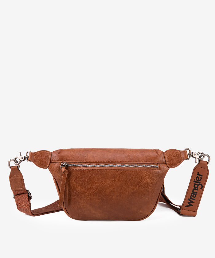 Wrangler Full Grain Leather Fanny Pack for Men & Women - Durable Waist Bag for Hiking, Travel, and Everyday Use