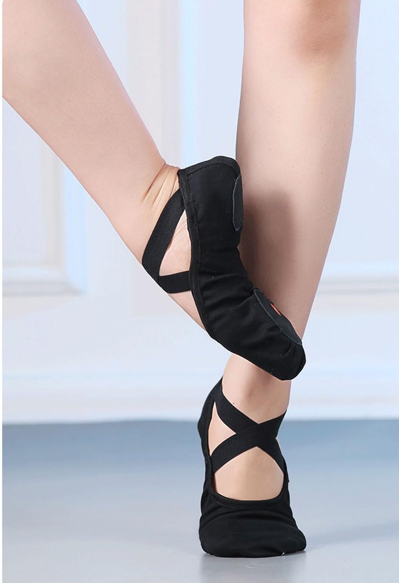 MSMAX Stretch Ballet Slippers for Dance Performance - Comfortable Ballet Flats for Toddlers, Kids & Adults | Perfect for Ballet Class, Recitals & Dance Practice