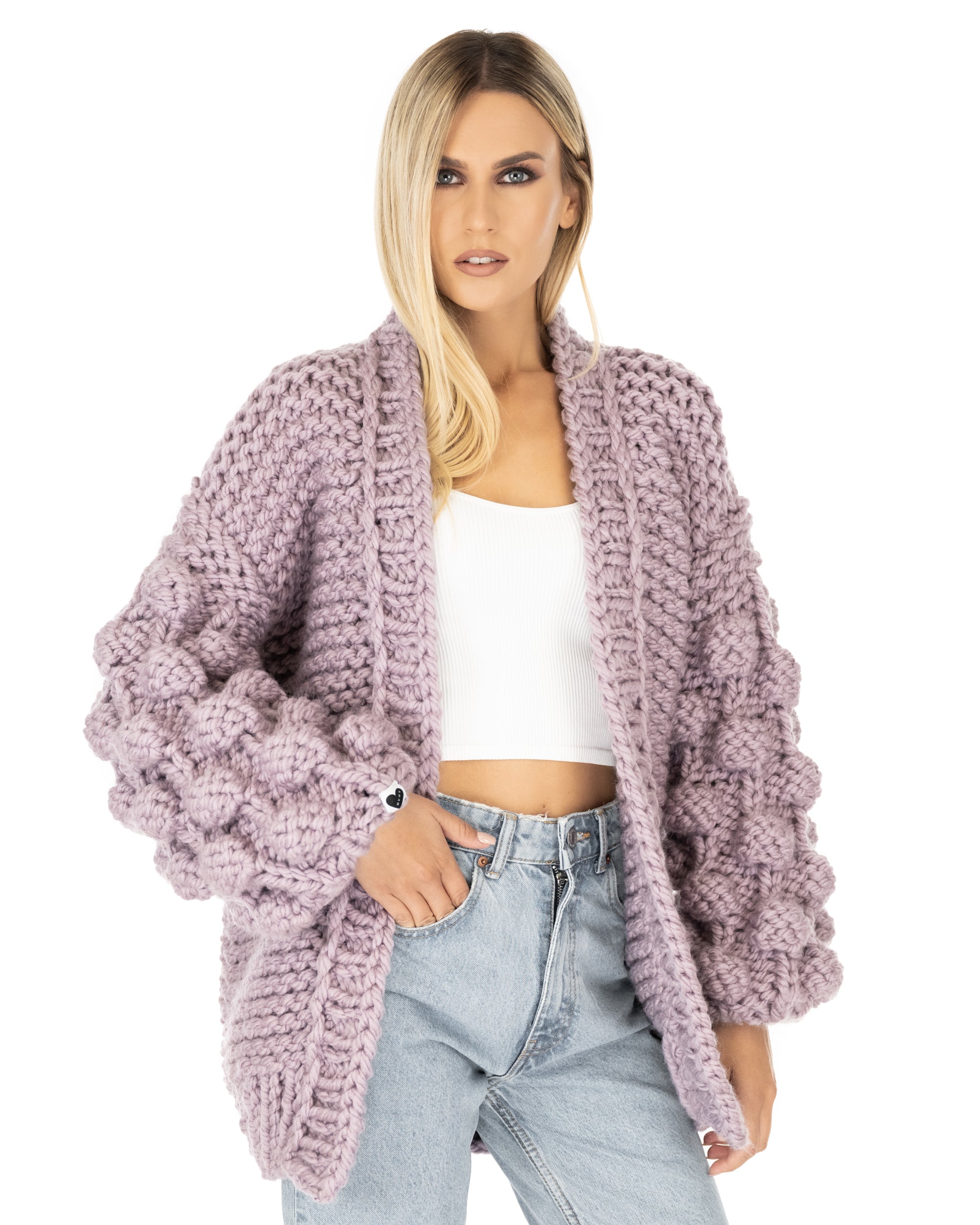 Stylish Bubble Sleeve Cardigan for Women - Soft Knit Open Front Sweater | Perfect for Office, Date Night & Casual Outfits