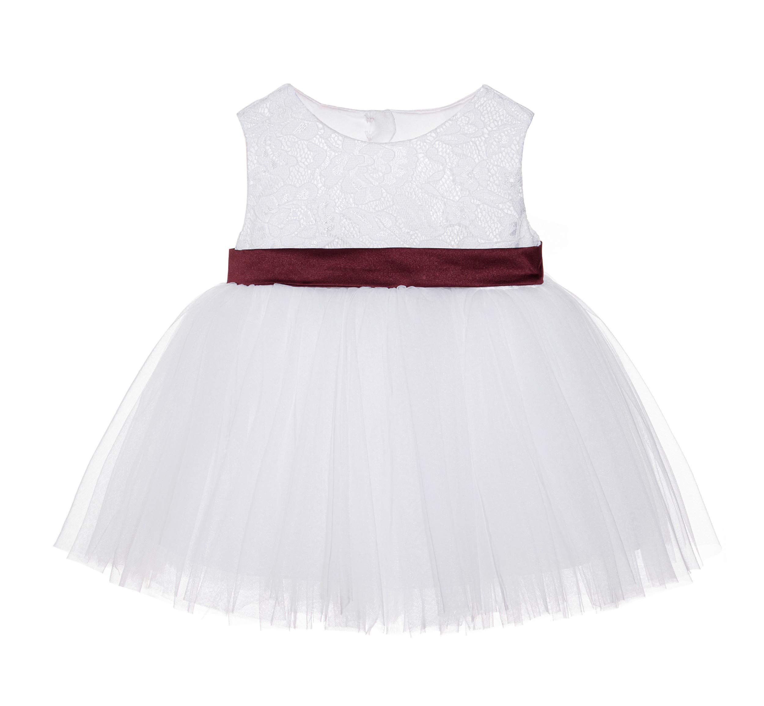 White Lace Heart Cutout Flower Girl Dress for Kids - Elegant Junior Bridal Gown for Weddings, Baptisms & Special Occasions