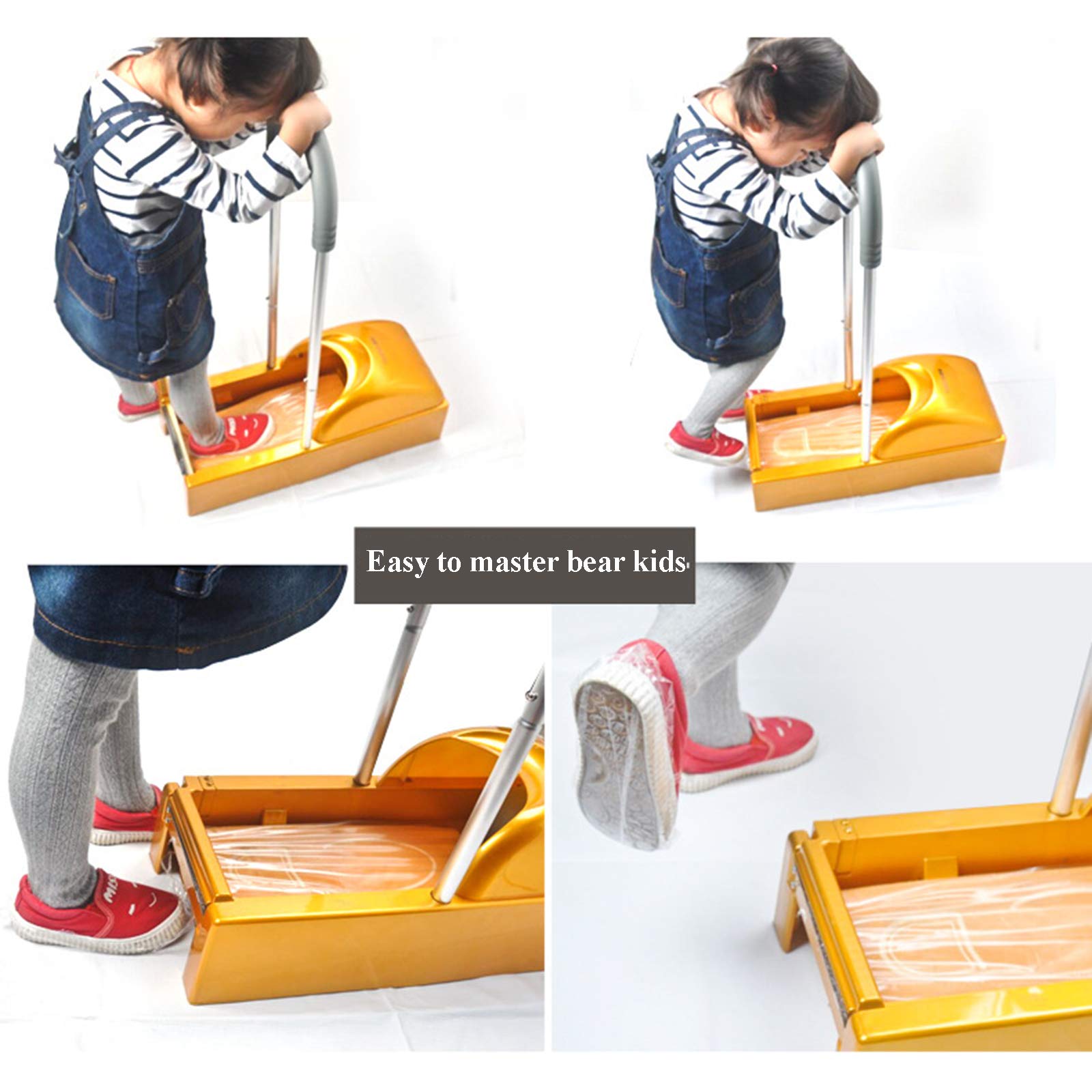 Automatic Shoe Cover Dispenser Machine with 1 Roll Disposable Boot Covers - Waterproof, Dustproof, 600 Uses - Keep Floors Clean for Hospitals, Clinics, Homes & Offices