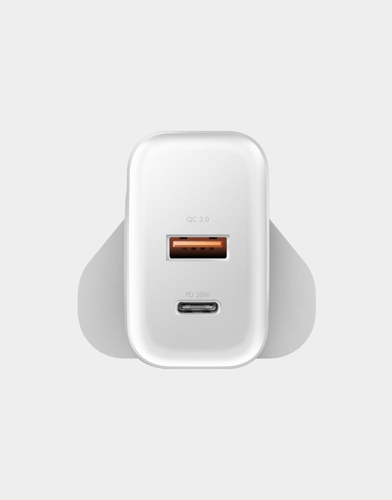 GoPort PD30 UK - Fast Charging USB-C Power Delivery 30W Wall Charger for iPhone, Samsung, iPad - Perfect for Travel, Home & Office Use