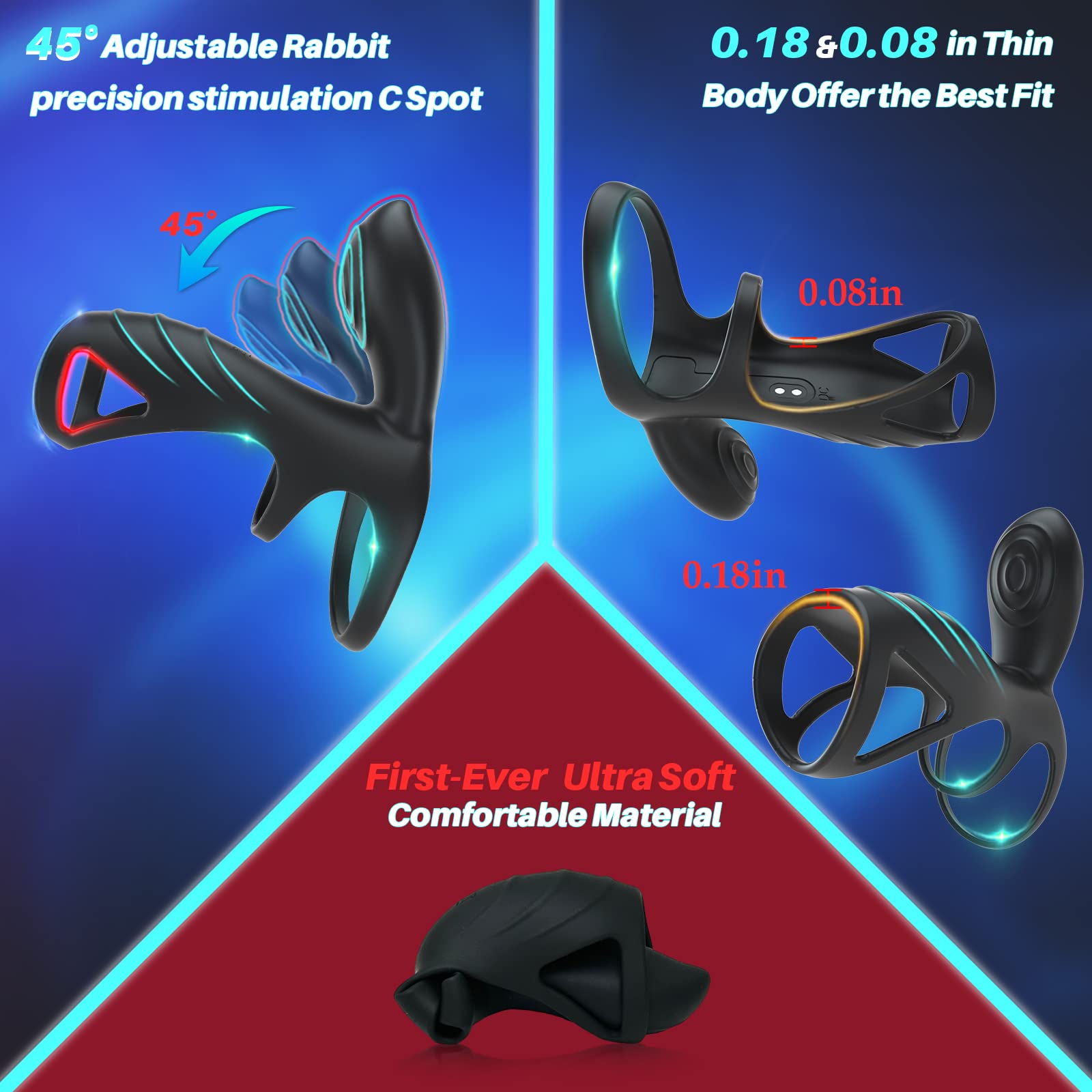 Premium Silicone Vibrating Cock Ring - 10 Speed Modes for Enhanced Pleasure, Couples Sex Toy for Men & Women, G-Spot & Clitoris Stimulator - Perfect for Romantic Nights & Spicing Up Your Relationship
