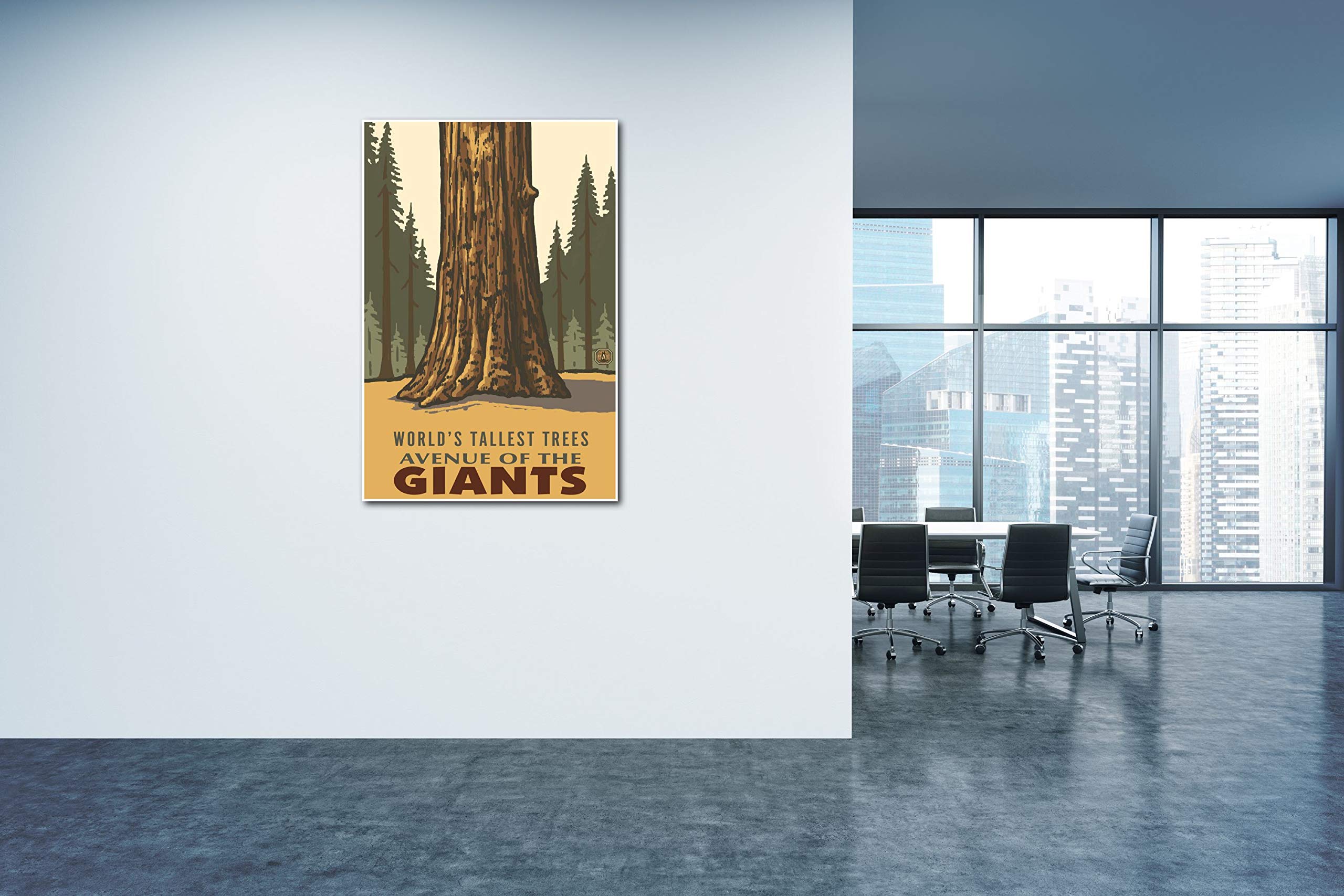 Giant Redwoods Art Print - Avenue of the Giants Landscape Poster 30x45 Inch by Paul A. Lanquist | Nature Wall Decor for Living Room, Office & Cabin