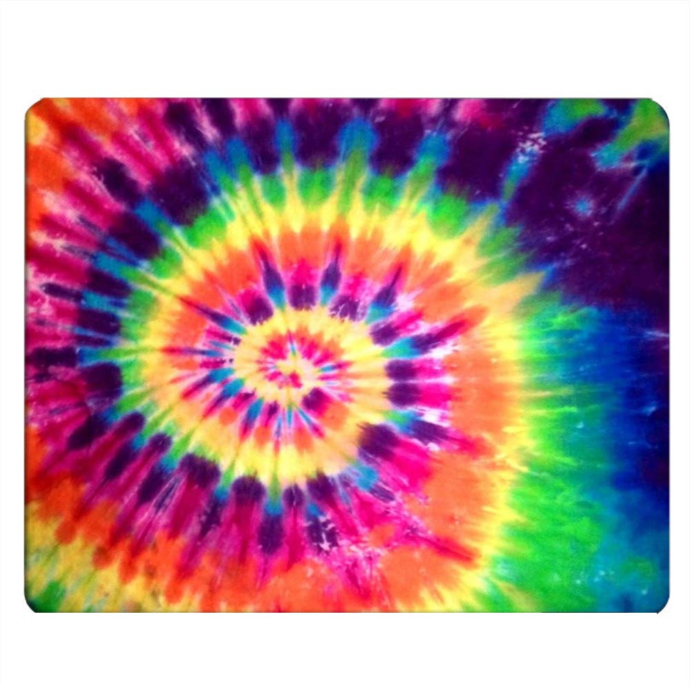 Tie Dye Gaming Mouse Pad - Non-Slip Rubber Base, Abstract Colorful Design, 9.5