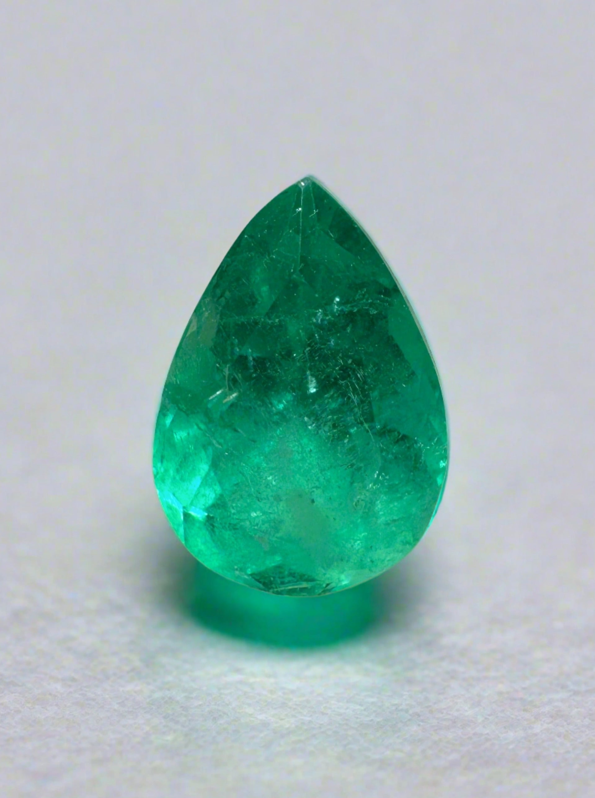 1.16 Carat Spring Green Natural Loose Colombian Emerald Pear Cut Gemstone for Jewelry Making, Engagement Rings & Fine Collections