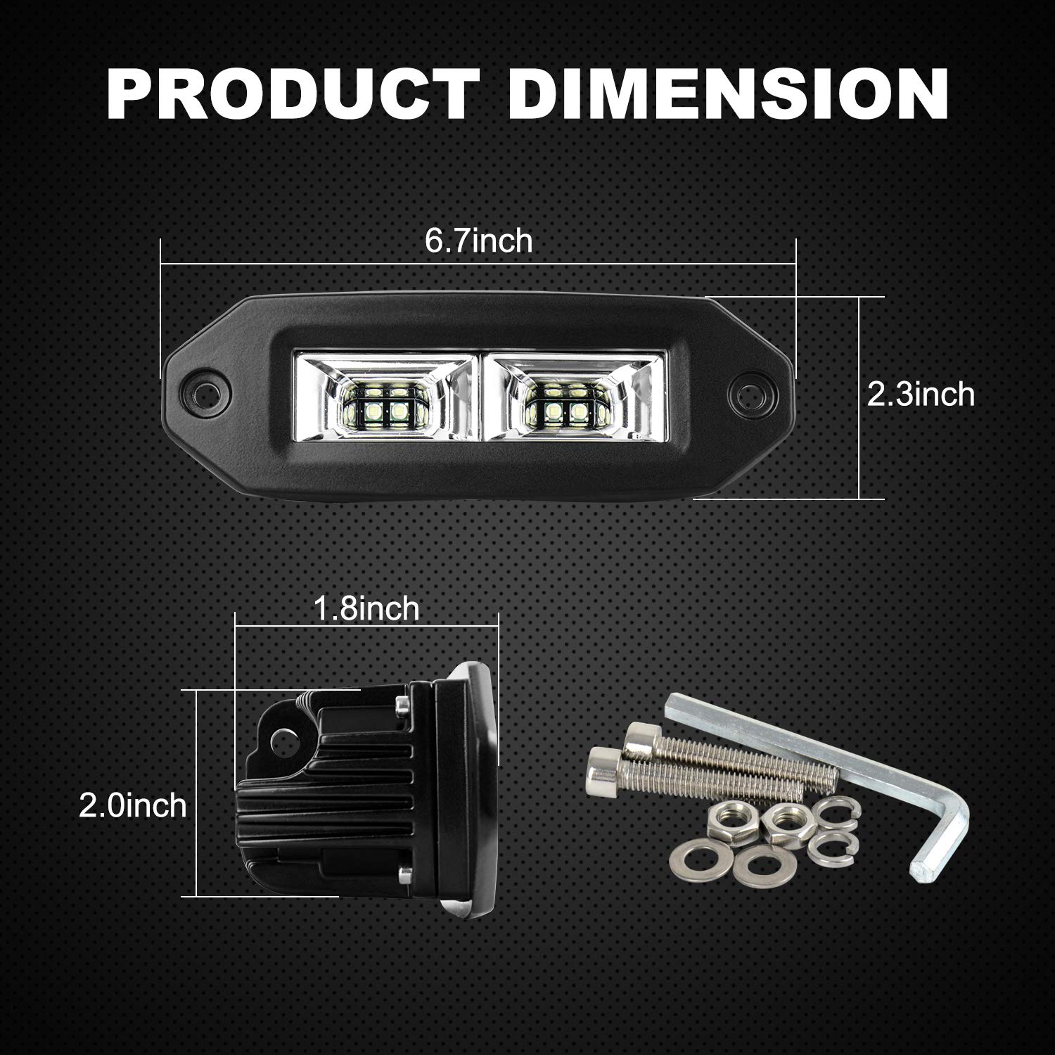 EBESTauto 40W Flush Mount LED Pods - Waterproof Off-Road LED Work Light Bar for ATV, UTV, SUV, Truck & Boat - Perfect for Bumper Mounting, Driving & Backup Lighting in Low Visibility Conditions