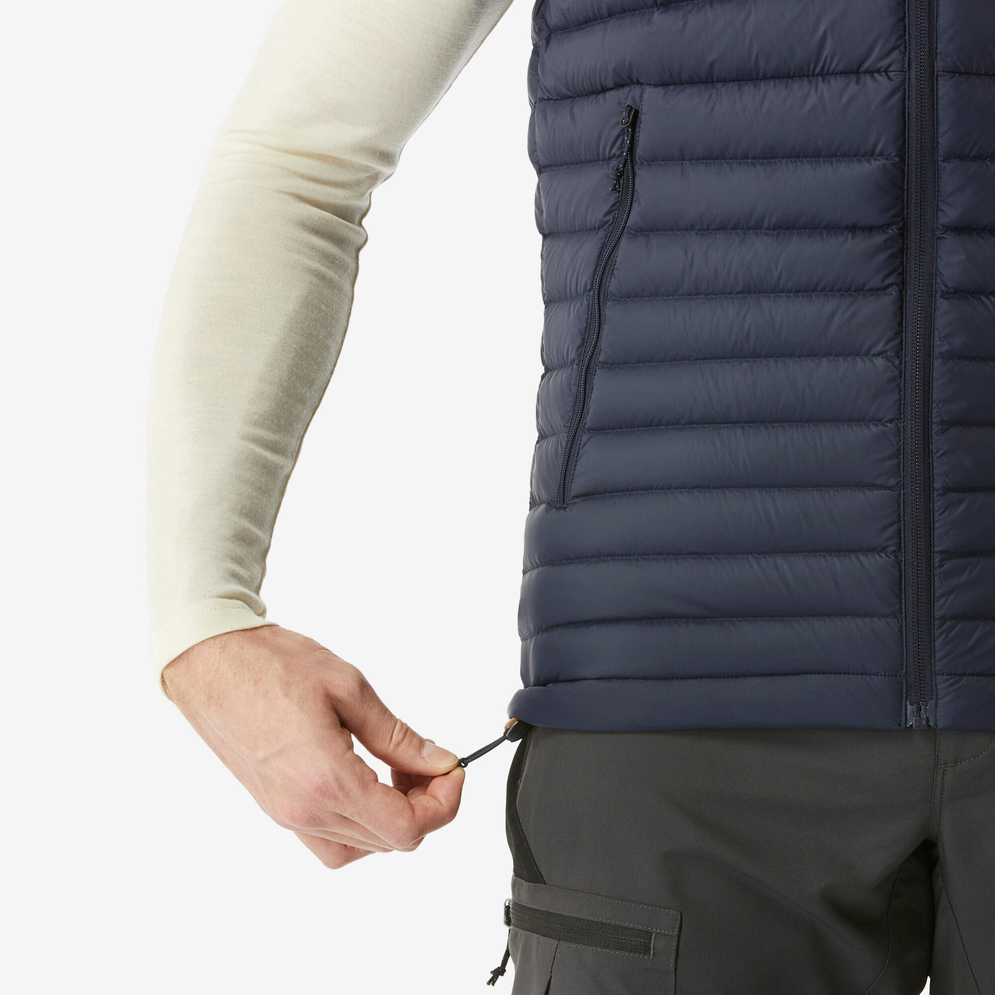 Forclaz Men's MT100 Lightweight Down Vest - Warm Winter Puffer Jacket for Hiking & Outdoor Activities