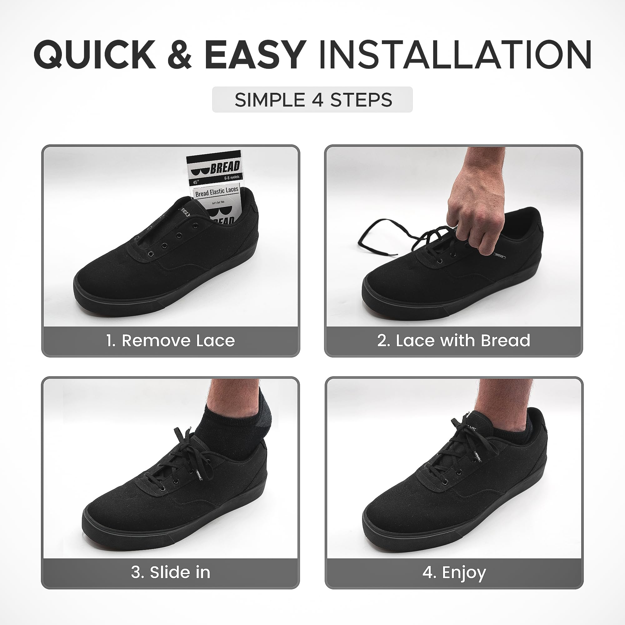 No-Tie Elastic Shoelaces for Sneakers & Boots - Durable Slip-On Laces for Kids & Adults - Perfect for Travel, Running & Daily Wear