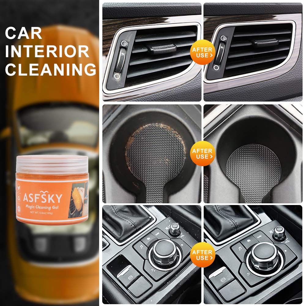 ASFSKY Car Cleaning Gel - Premium Detailing Putty for Car Vents, Crevices & Keyboard - Dust & Dirt Remover for Car Interior & Electronics (Great for Home, Office & Auto Detailing)