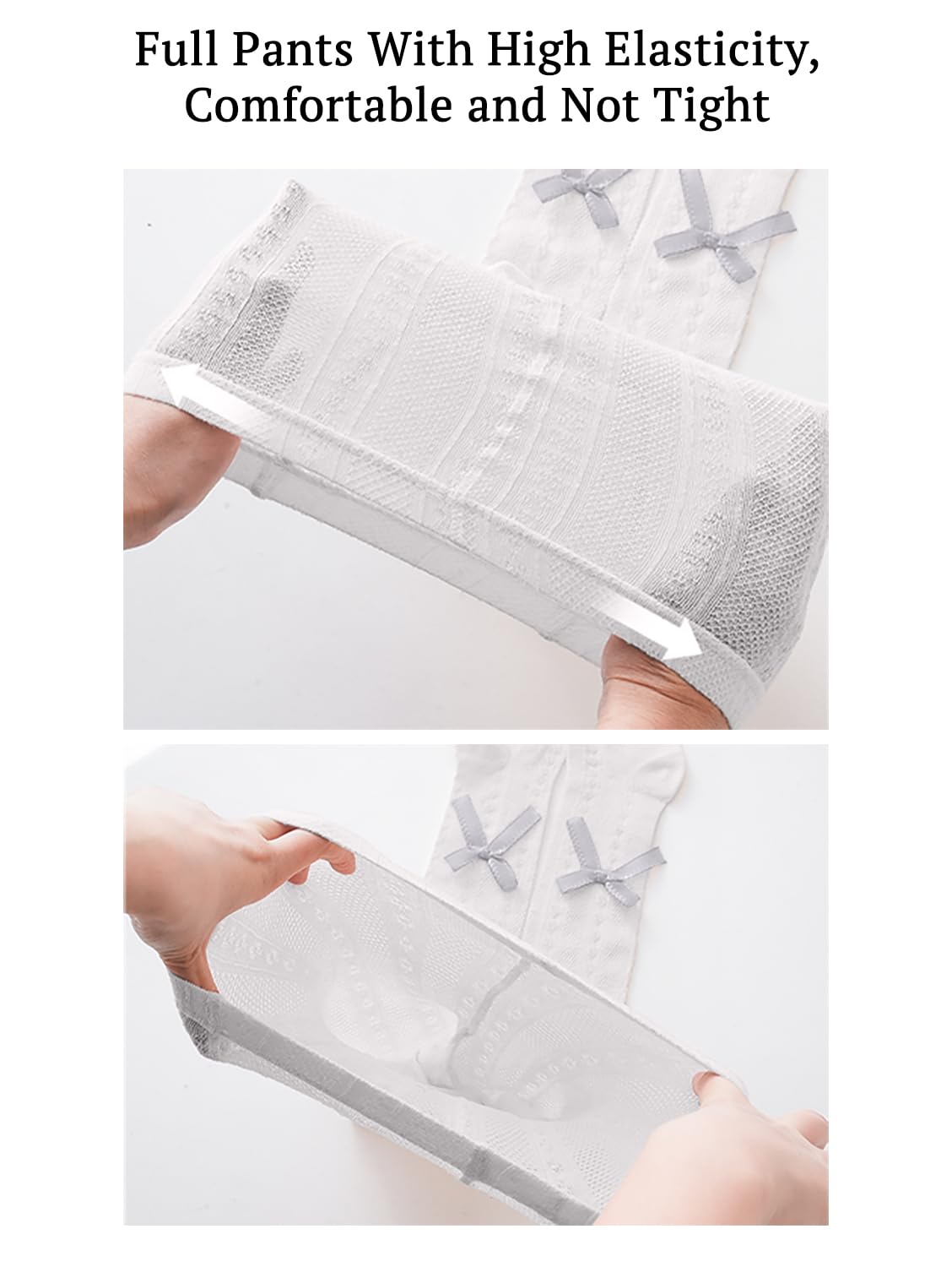 SYGA Baby Girls' Anti-Mosquito Cotton Thin Mesh Stockings with Bow Design - Size M 6-12 Months (Grey) - Perfect for Outdoor Play, Park Visits & Summer Protection