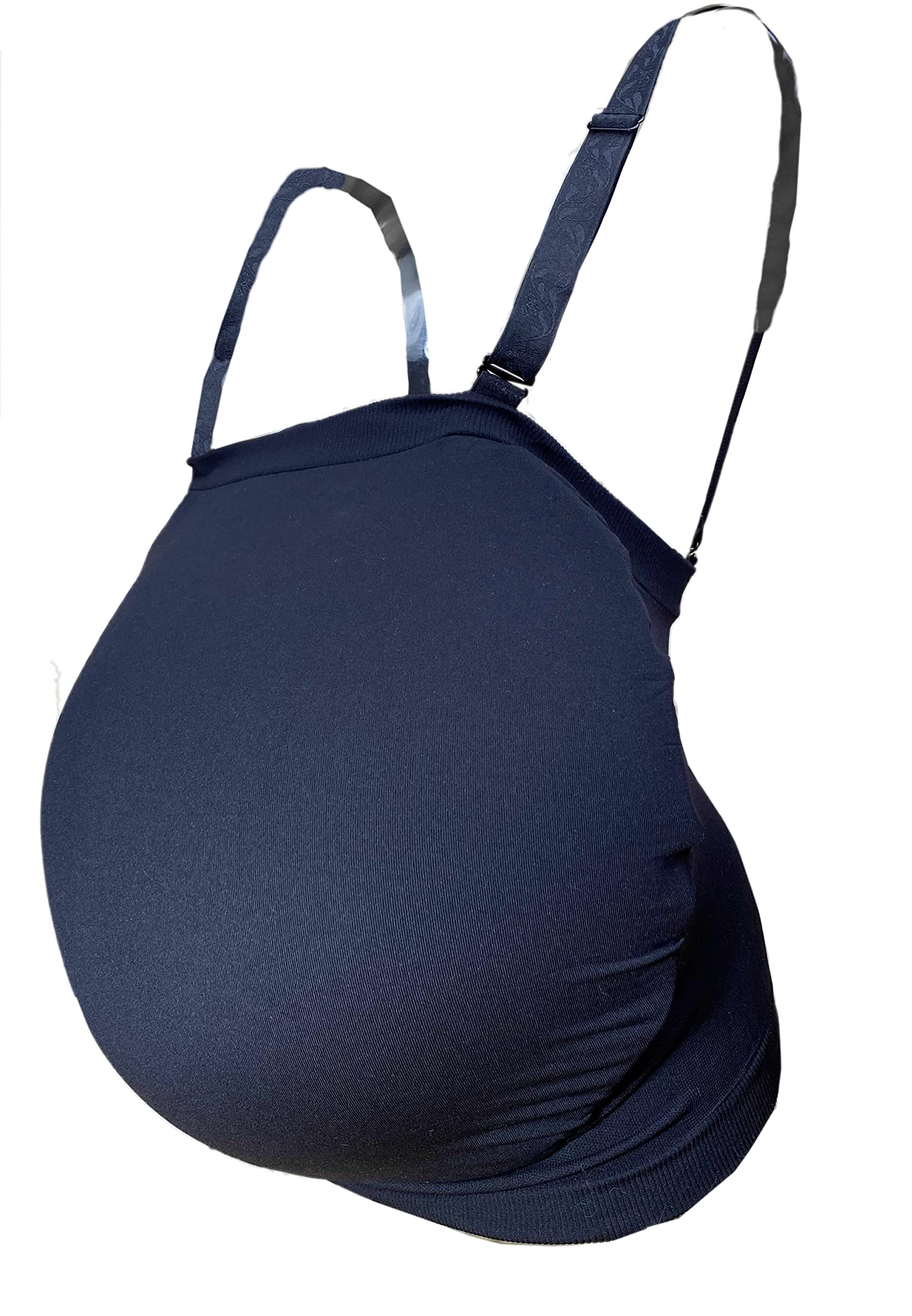BIMEI Realistic Fake Pregnancy Belly for Adults - Large Black Maternity Belly Pouch for Pregnant Women, Actors & Cosplay - Perfect for Halloween, Theater, Role Play & Maternity Photography