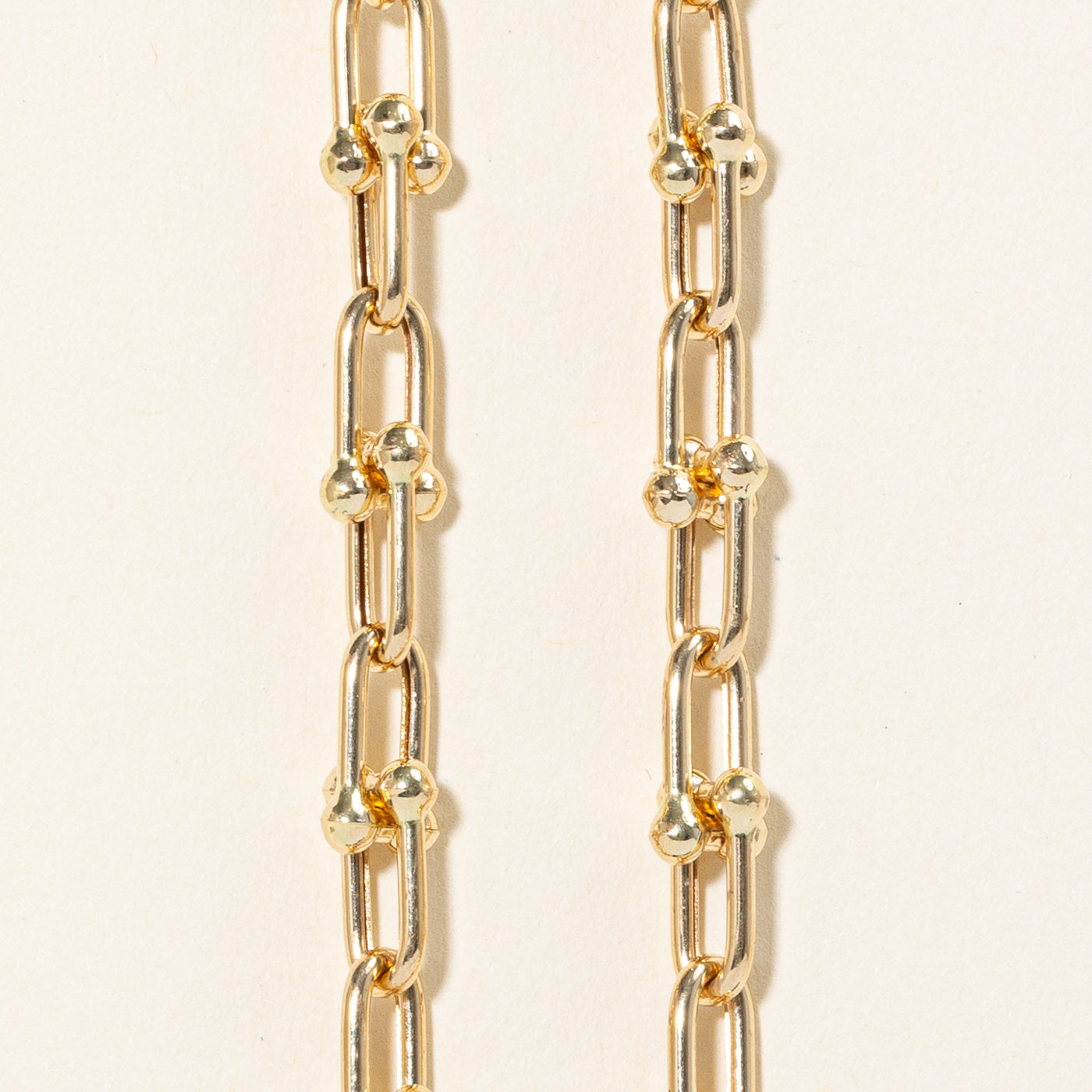 18K Yellow Gold HardWear Inspired Chain Necklace - 17 Inch Adjustable Length for Women | Elegant Layering Piece for Everyday Wear & Special Occasions