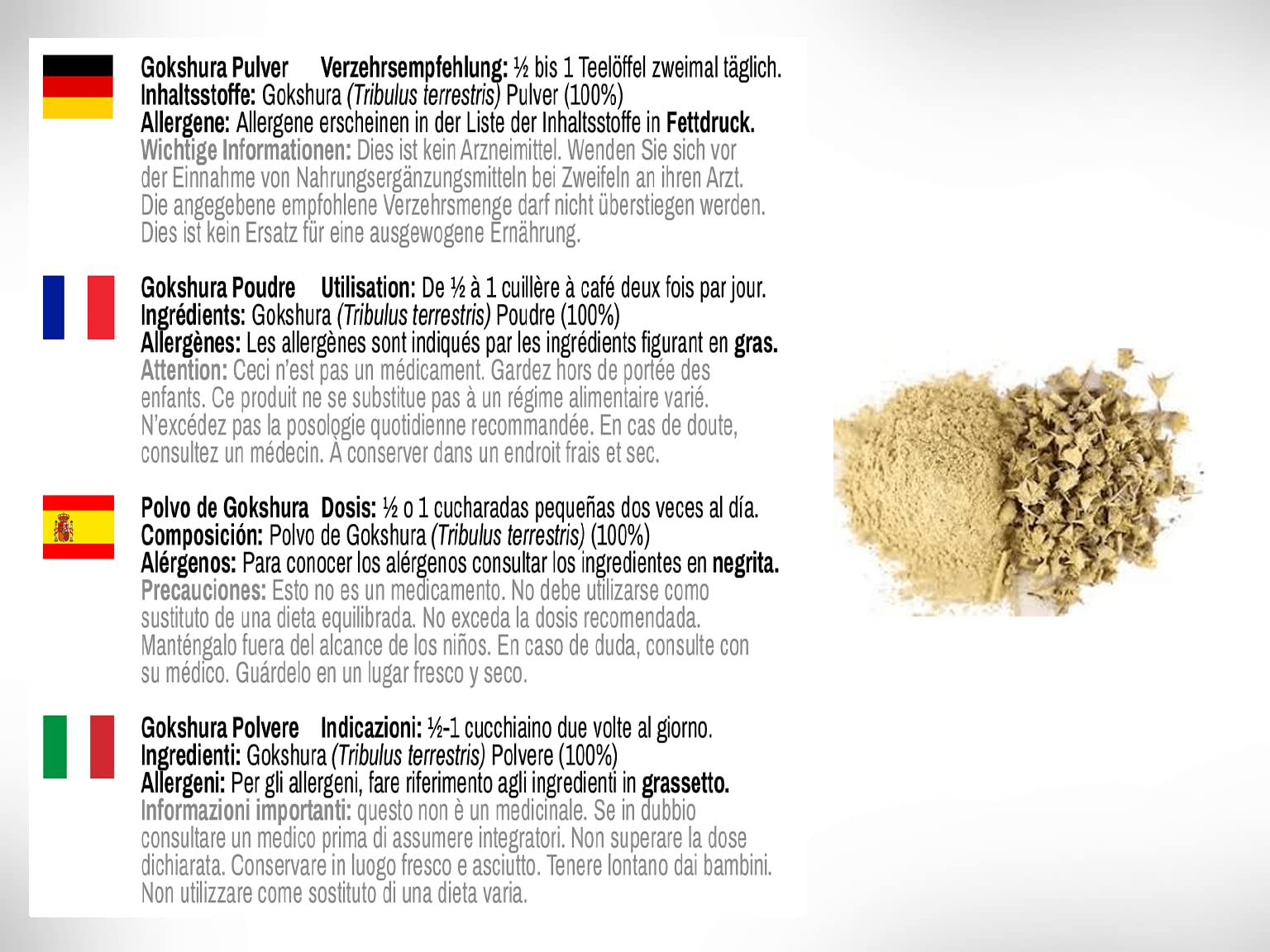 DR WAKDE'S Gokshura Powder (Tribulus terrestris) - 100g (3.5oz) | Pure, Raw & Dried Herbal Supplement | Natural Aroma & Freshness | Fine Ground Powder | Vegan & Non-GMO | Premium Ayurvedic Grade | No Additives | Perfect for Tea, Smoothies & Natural Wellness