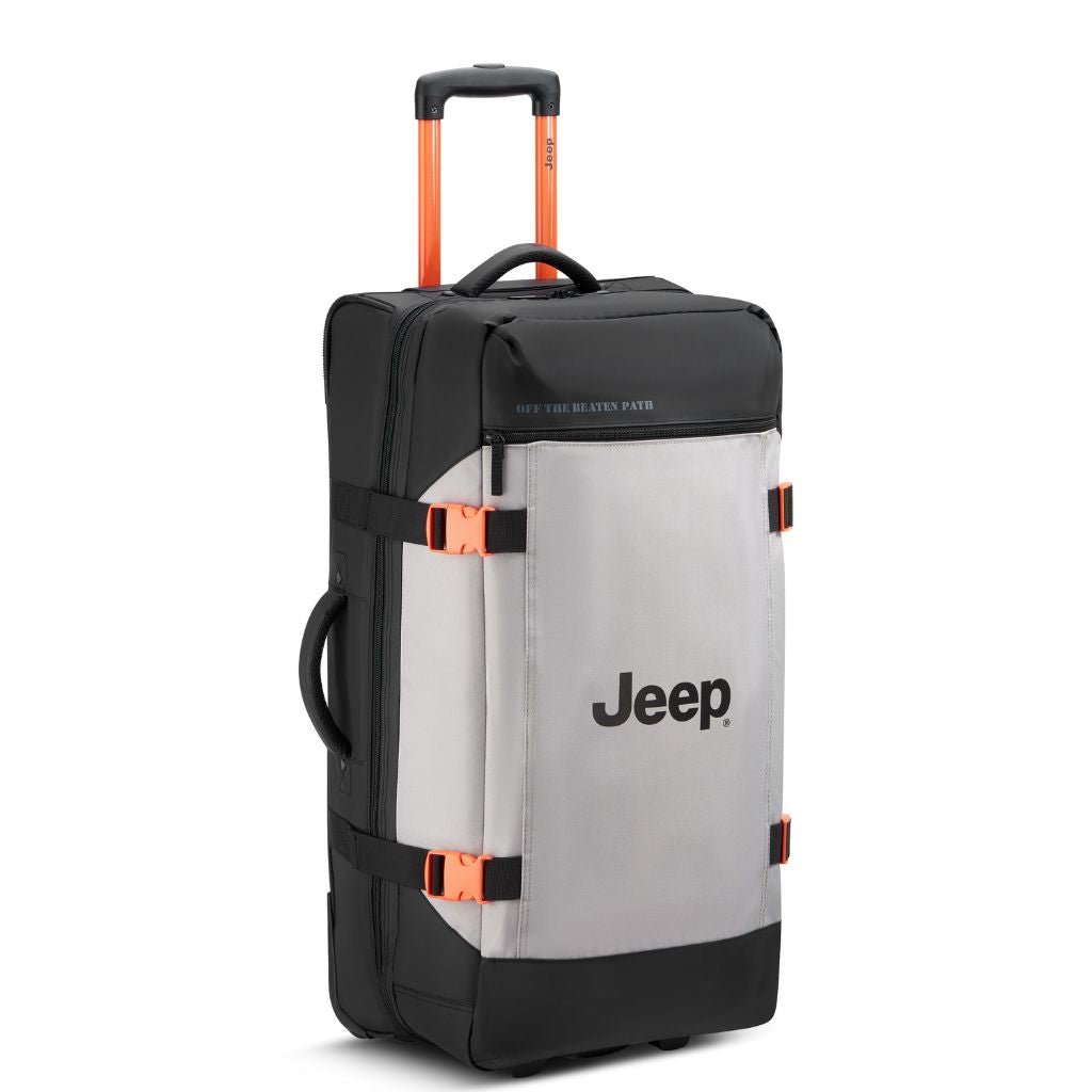 Jeep 2 Wheel 29-Inch Rolling Duffle Bag - Water-Resistant Grey Drizzle Luggage for Travel, Gym & Outdoor Adventures