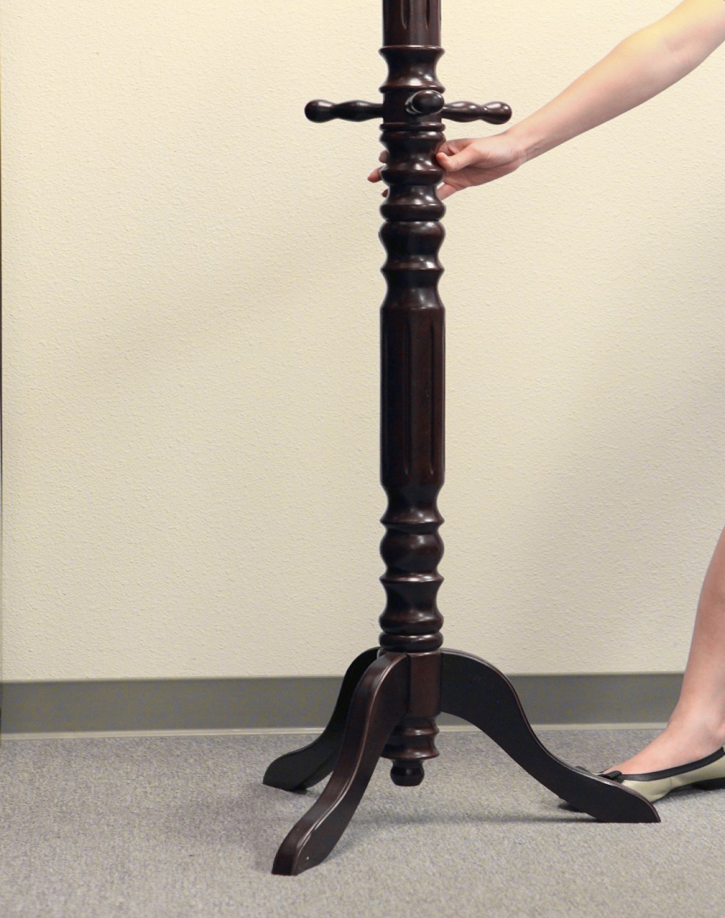 Frenchi Furniture Coat Rack - Cherry Wood Entryway Organizer with Hooks for Hats, Coats & Bags - Perfect for Hallway, Bedroom or Office Storage