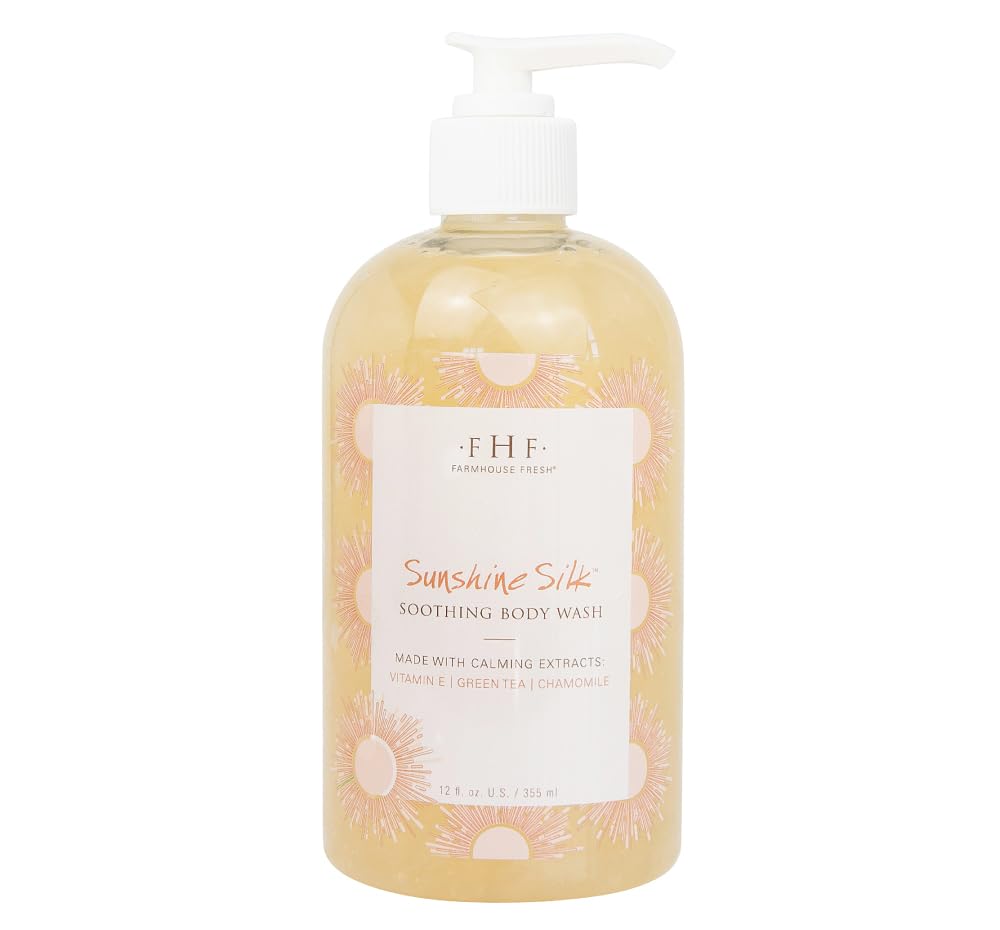 FarmHouse Fresh Sunshine Silk® Soothing Body Wash - Hydrating & Gentle Cleanser for Dry & Sensitive Skin - Perfect for Daily Shower & Spa Relaxation at Home