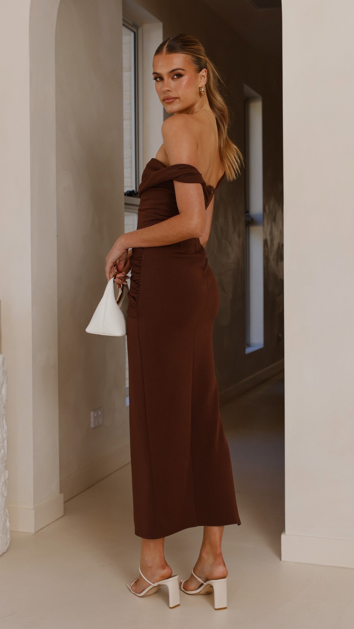 Gardenia Maxi Dress in Chocolate Brown - Flowy Long Summer Dress for Women, Beach Wedding & Vacation Outfit