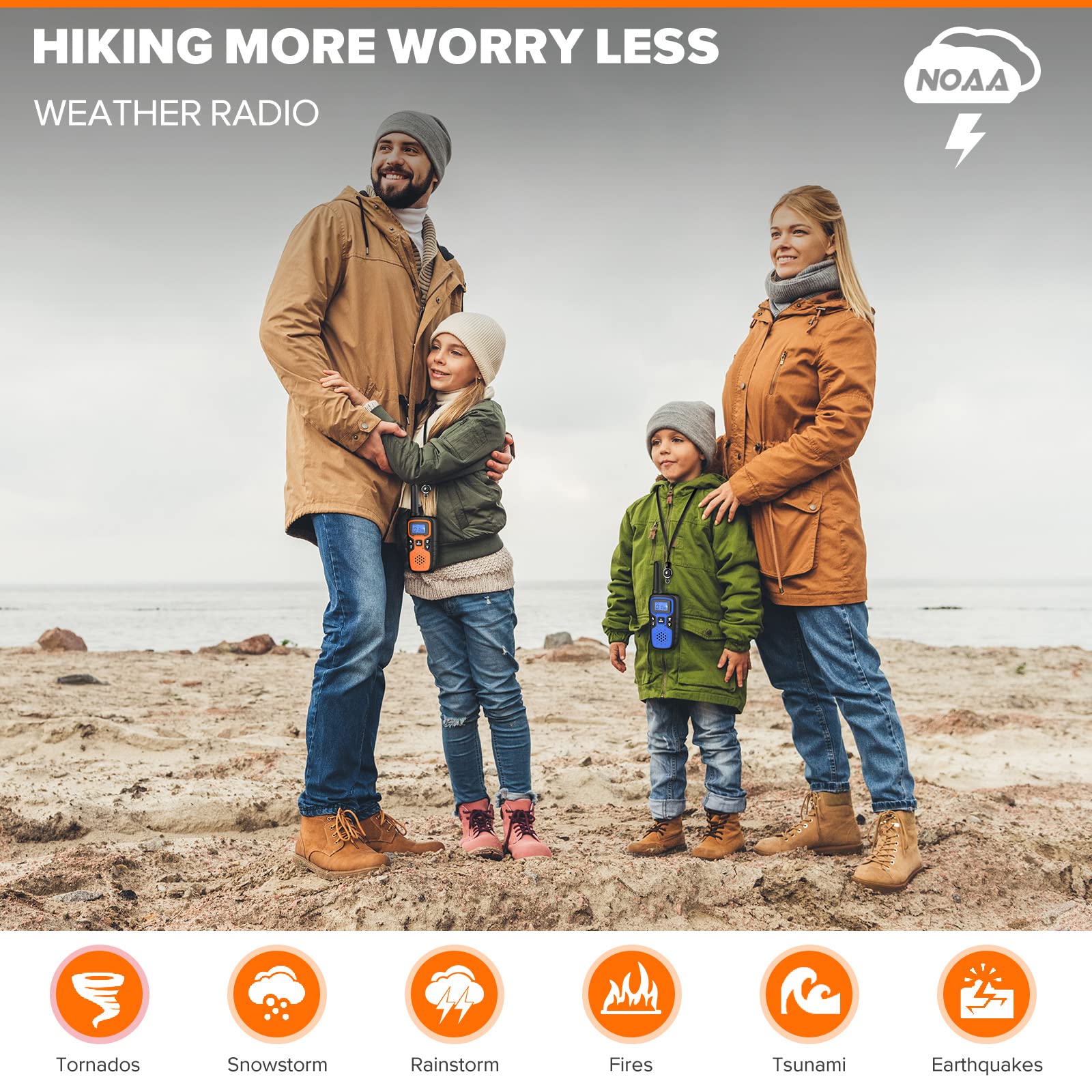 Wishouse 8 Pack Walkie Talkies for Kids and Adults - Long Range Rechargeable Two-Way Radios for Family Outdoor Activities, Camping, Hiking and Emergency Communication
