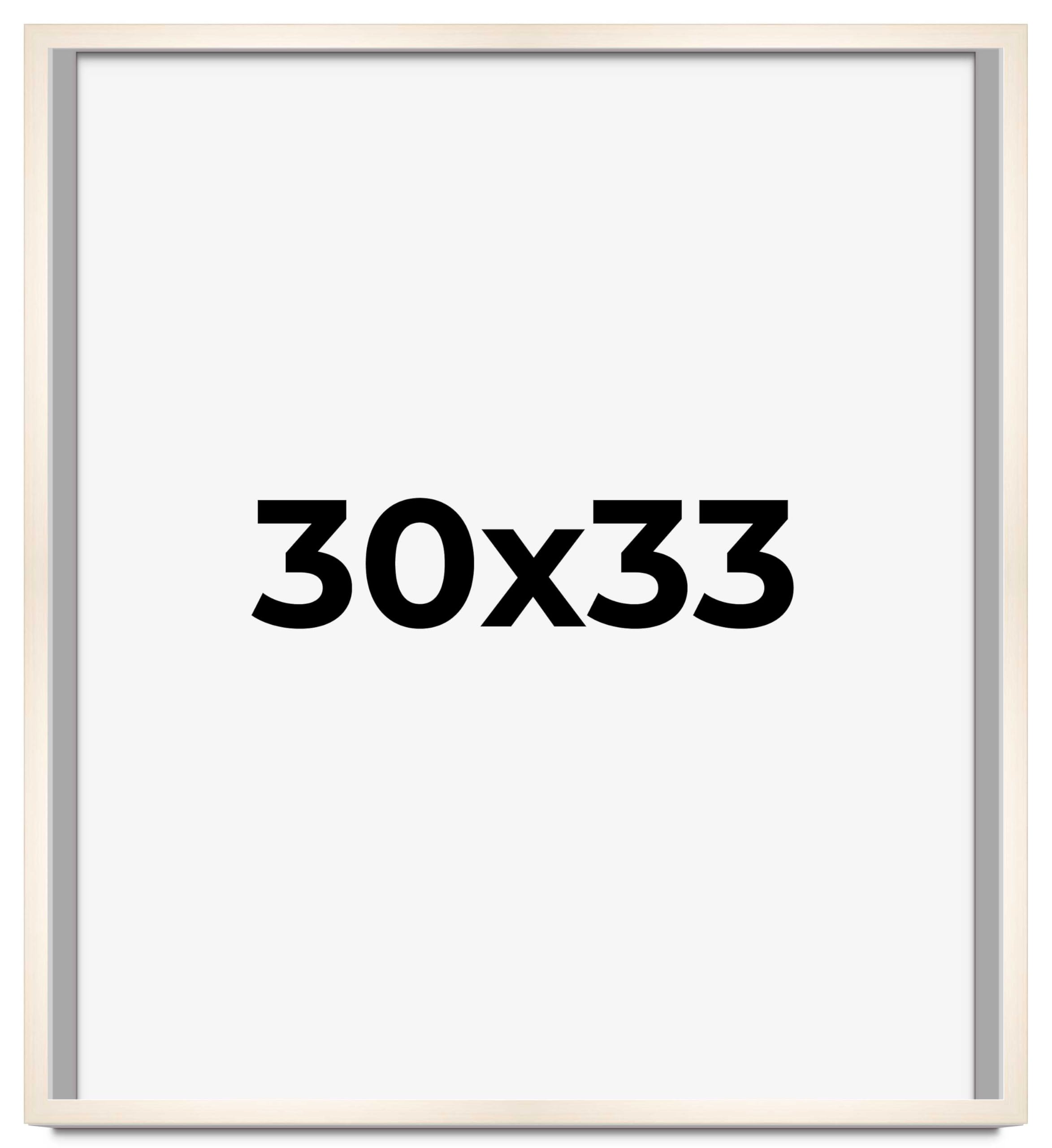CountryArtHouse 30x33 Inch Whitewashed Solid Wood Picture Frame - 0.8125