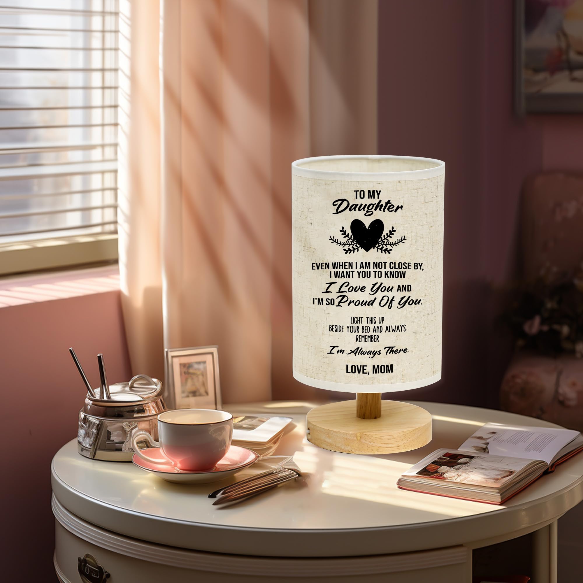 WSYEAR Daughter Gifts from Mom - Heartwarming Table Lamp for Daughter's Birthday, Mother's Day, Anniversary & Wedding | Thoughtful Gift Ideas for Special Occasions | Perfect for Bedroom, Nursery & Dorm Decor