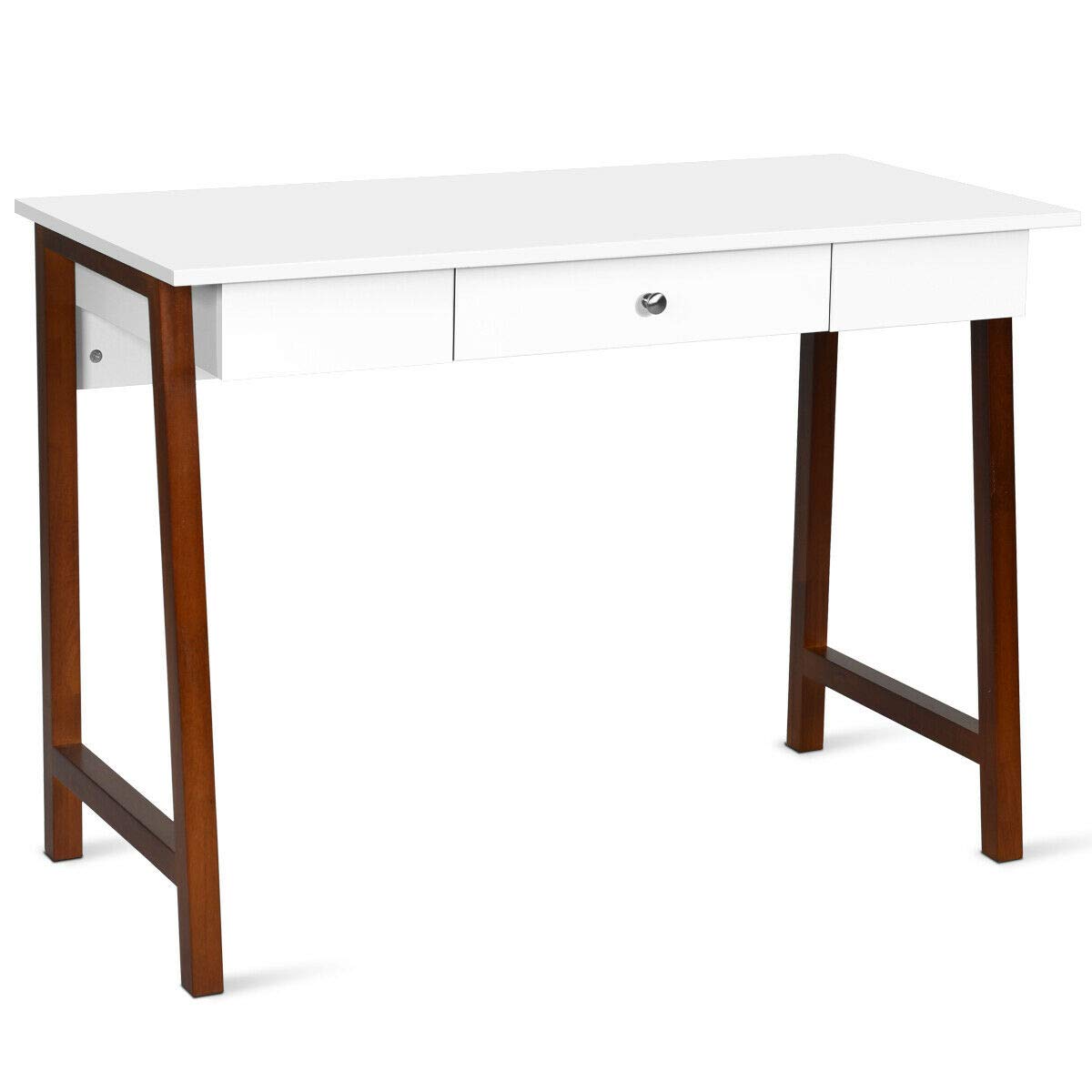 Multifunctional Computer Desk with Storage Drawer - Home Office Writing Study Makeup Dressing Table for Laptop Notebook - Perfect for Living Room, Bedroom, Game Room & Entryway Furniture