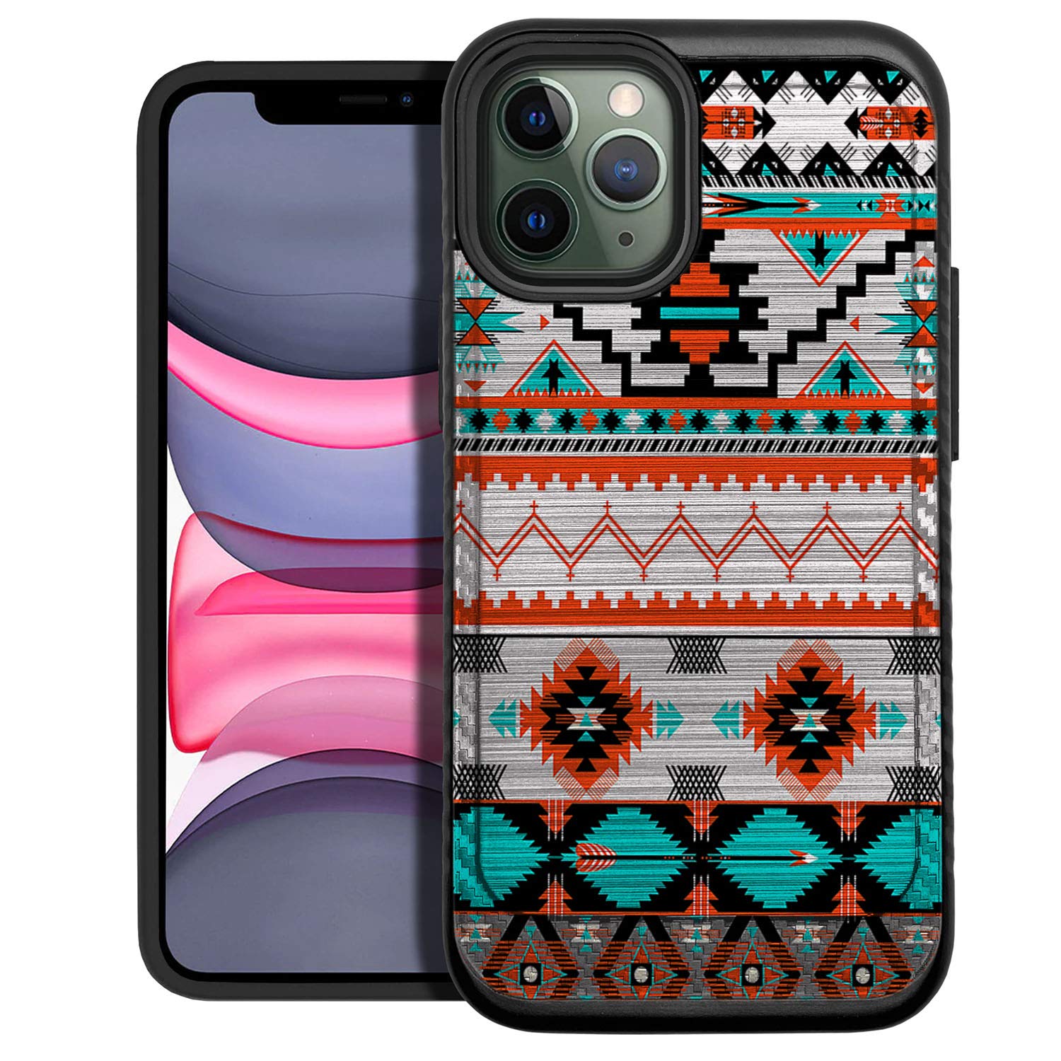 Premium Dual Layer Shockproof Case for Apple iPhone 12 Pro Max - Slim Brushed Armor Design with Western Pattern | Perfect for Outdoor Adventures & Daily Protection