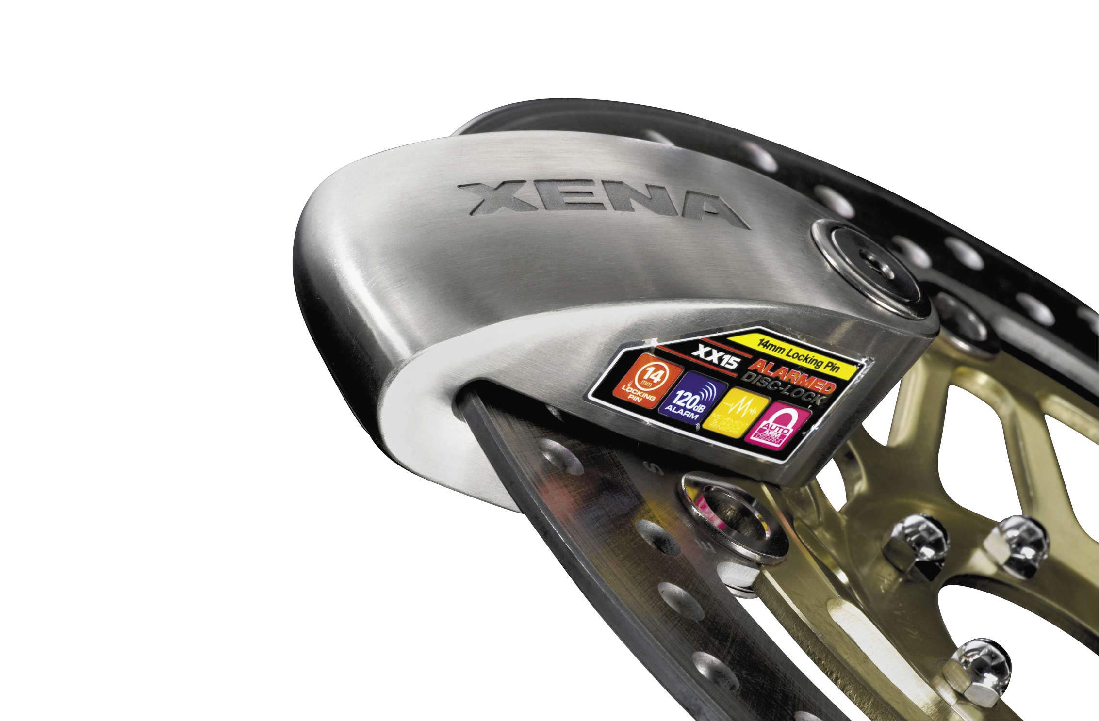 XENA XX15-SS Stainless Steel Motorcycle Disc Lock Alarm - High Security Anti-Theft Protection for Bikes, Scooters & ATVs - Perfect for Urban Commuting & Outdoor Parking
