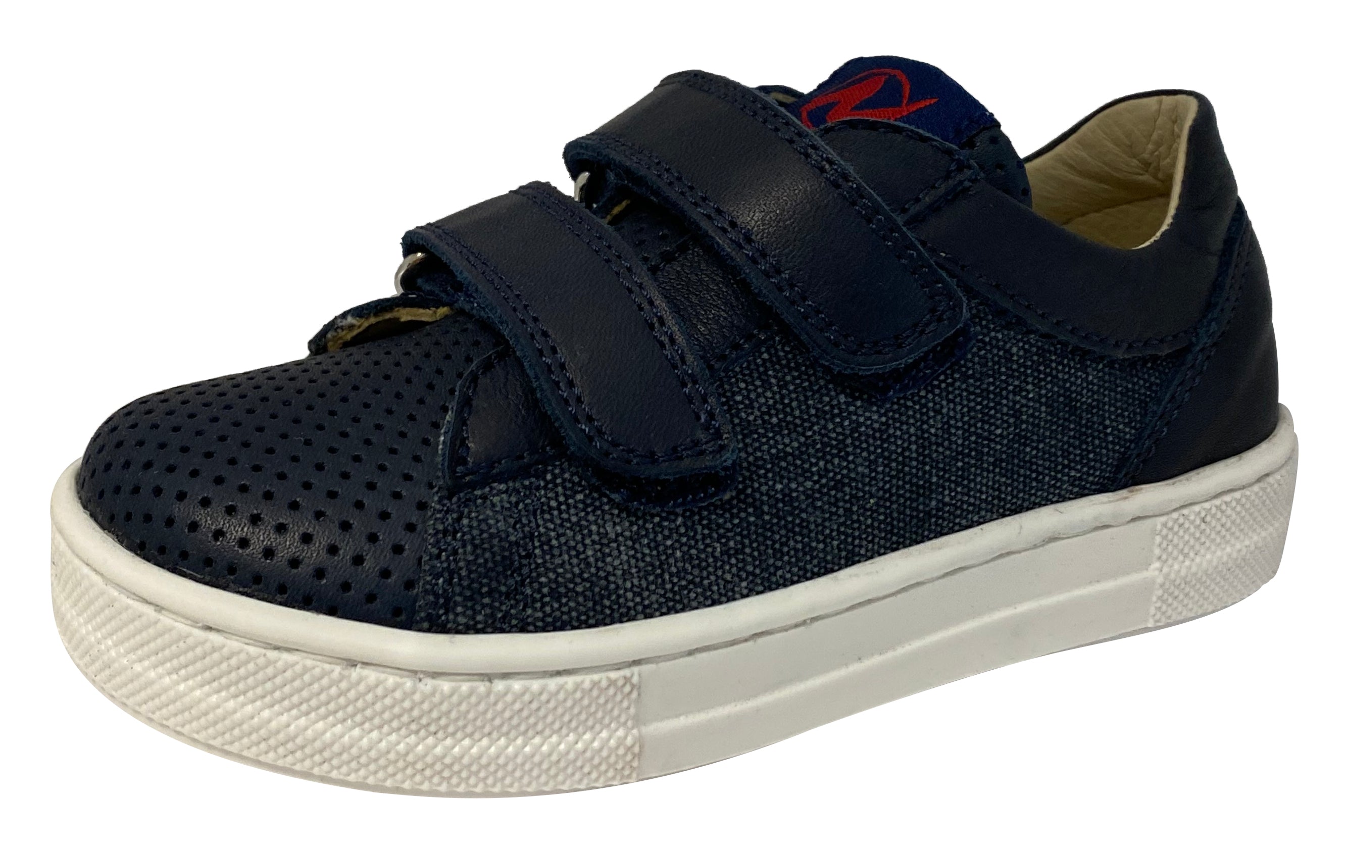 Naturino Kids Alassio Leather Perforated & Washed Fashion Sneakers for Boys & Girls - Navy Blue | Comfortable & Stylish for School, Play & Everyday Wear