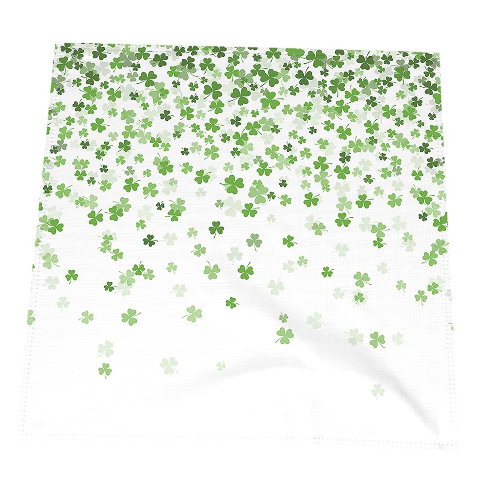 WONDERTIFY Clover Cloth Napkins - Shamrock Green Lucky Leaf Washable Dinner Napkins 20x20 Inch - Eco-Friendly Fabric for St. Patrick's Day, Weddings, Parties & Holiday Dining Decor