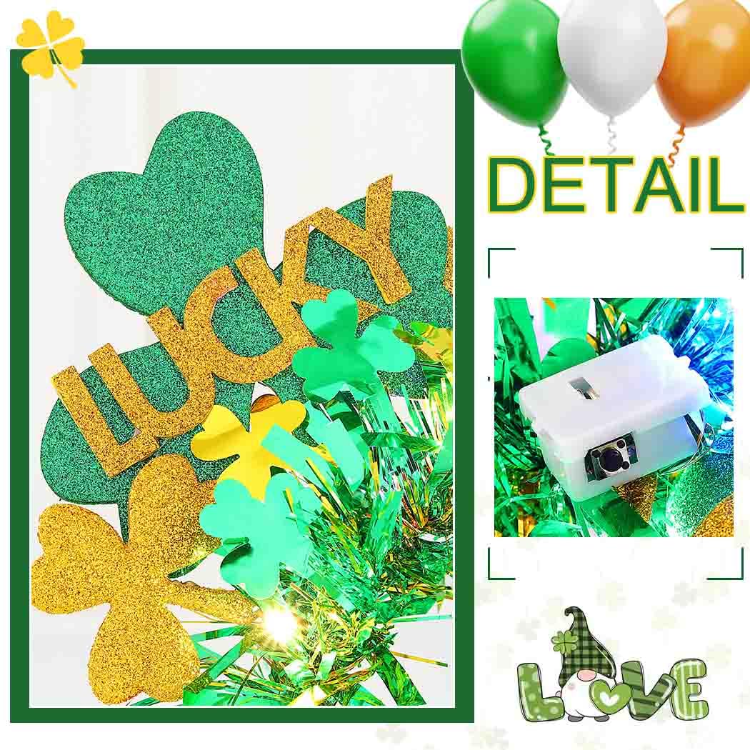 DRESBE St. Patrick's Day Light Up Headband - Green LED Shamrock Hair Accessories for Women & Girls | Irish Festival, Party, Parade & Cosplay Costume Accessory