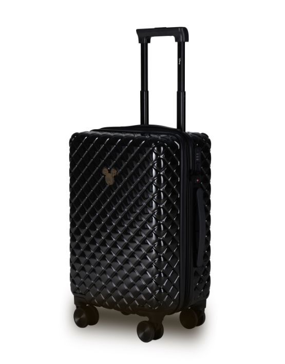 Disney Mickey Mouse 54cm Small 4-Wheel Spinner Luggage - Black Carry-On Suitcase for Kids Travel, School Trips & Weekend Getaways