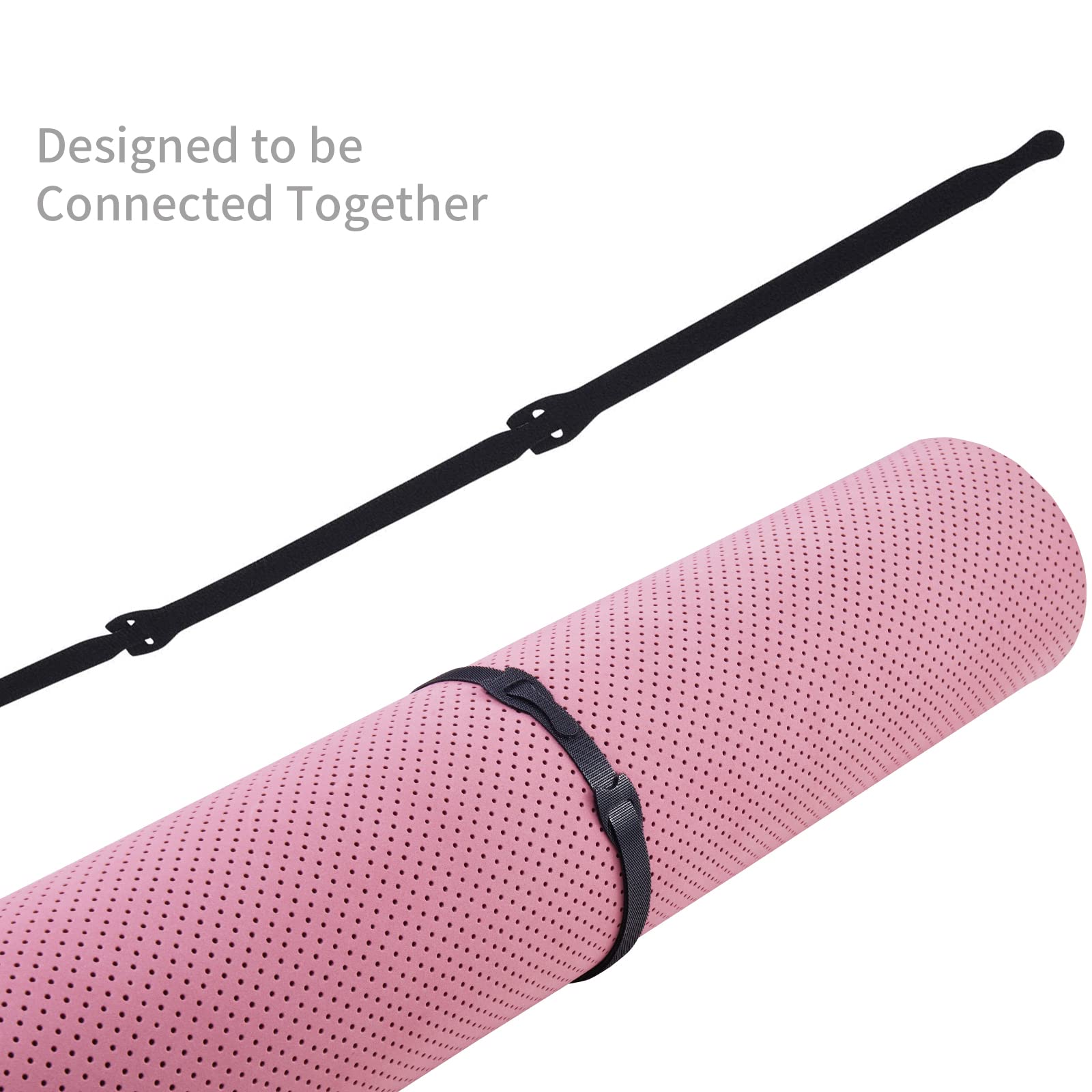 50 Pack Reusable Cable Ties - 8 Inch Thin Wire Cord Organizer Straps with Hook & Loop Fastener | Black Velcro Cable Management for Home Office, Data Center & Electronics Organization | Perfect for Computer Wires, TV Cables & Charger Cord Tidy