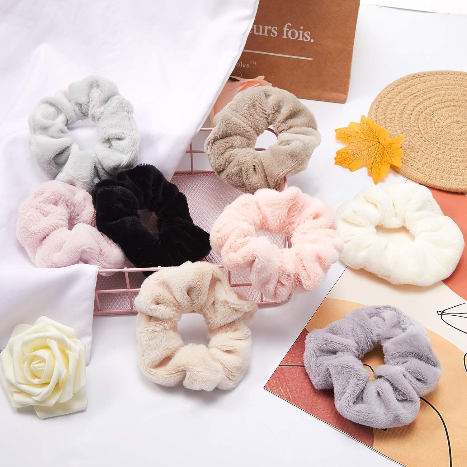 5 Pack Ultra Soft Microfiber Hair Towel Scrunchie for Women & Girls - Large Hair Scrunchies for Thick Hair - Quick Dry Hair Towel Wrap - Perfect for Post Shower, Gym, Swimming & Travel Use