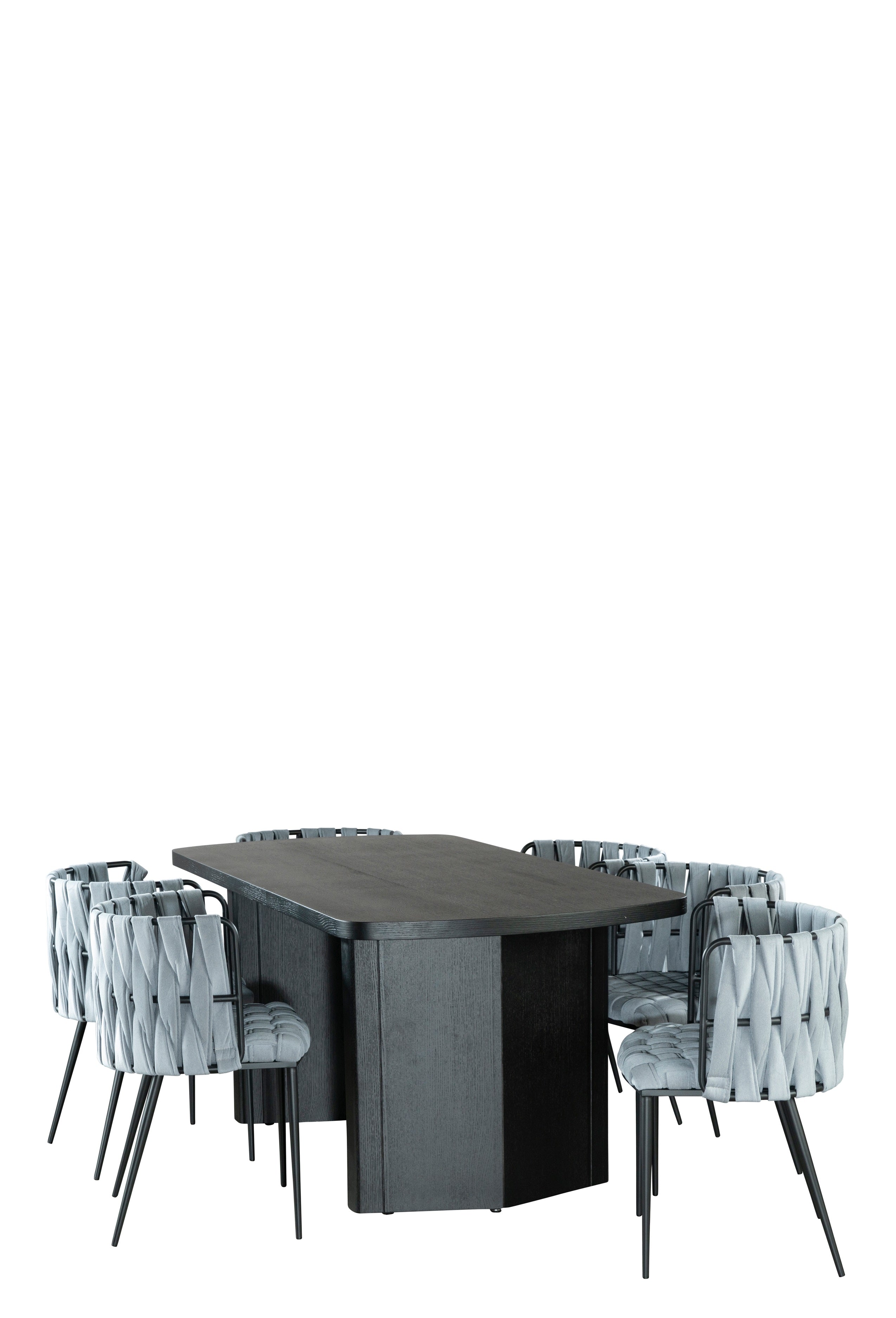 Bradley Rectangular Dining Table in Black - Modern Kitchen & Dining Room Furniture for Family Gatherings & Dinner Parties