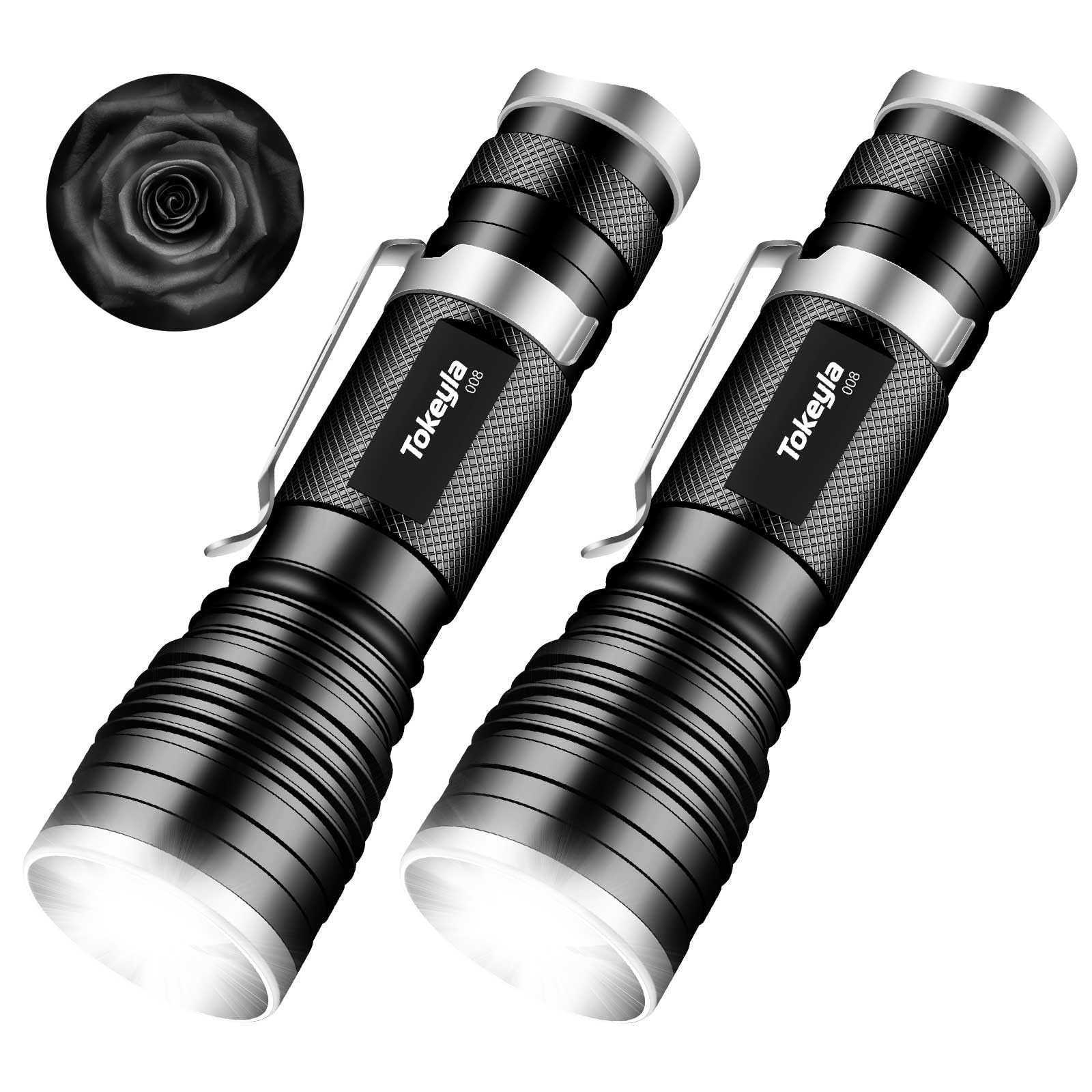 Ultra Bright LED Tactical Flashlight - 3 Modes, 1000 Lumens, Zoomable, Compact & Powerful - Perfect for Camping, Hiking, Emergency, Home Use (2 Pack) - Essential Outdoor Gear & Survival Tool