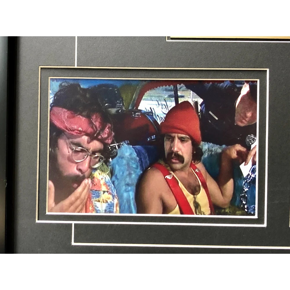 Cheech & Chong Signed 'Up in Smoke' Movie Car License Plate Framed Collage - Authentic Memorabilia for BAS Auto & Movie Fans | Perfect for Man Cave, Home Theater, or Collector's Display