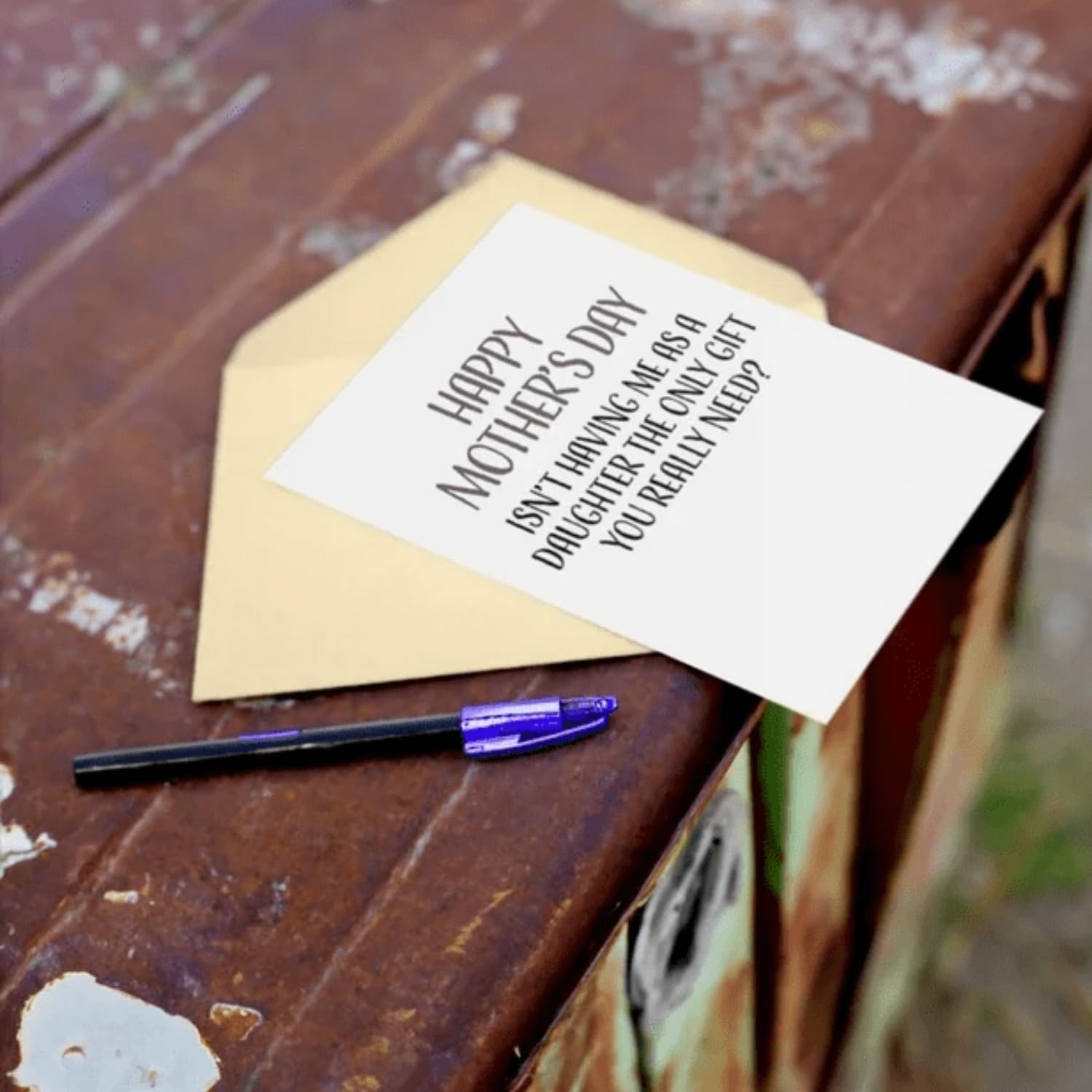 Funny Mother's Day Card From Daughter - Blank Inside for Mom - Gift Idea