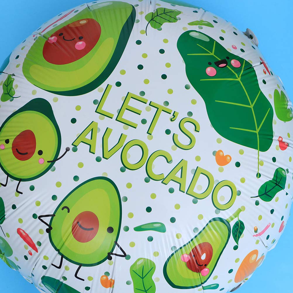 18 Inch Avocado Shaped Mylar Helium Balloons - 10 Pack Foil Party Decorations for Kids Birthday, Baby Shower & Tropical Themed Events