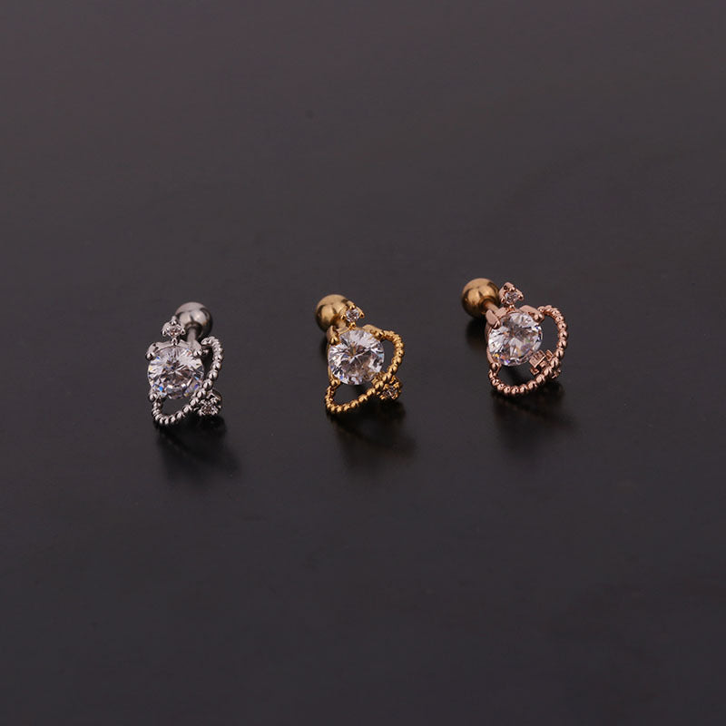 20G Cartilage Tiny Stud Earrings - Moon & Star Stud Earrings for Women | HSPJ259 | Perfect for Daily Wear, Parties & Gifts