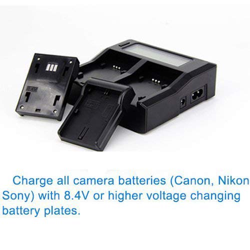 Fotga LCD Dual USB Battery Charger for Sony NP-F Series (NP-F550/F570/F750/F770/F950/F960/F970/FM50/FM500H/QM71/QM91/QM71D) - Compatible with VBD1/VBD2/V607u/V617u Camera Batteries - Perfect for Camcorders, DSLRs and Professional Video Equipment