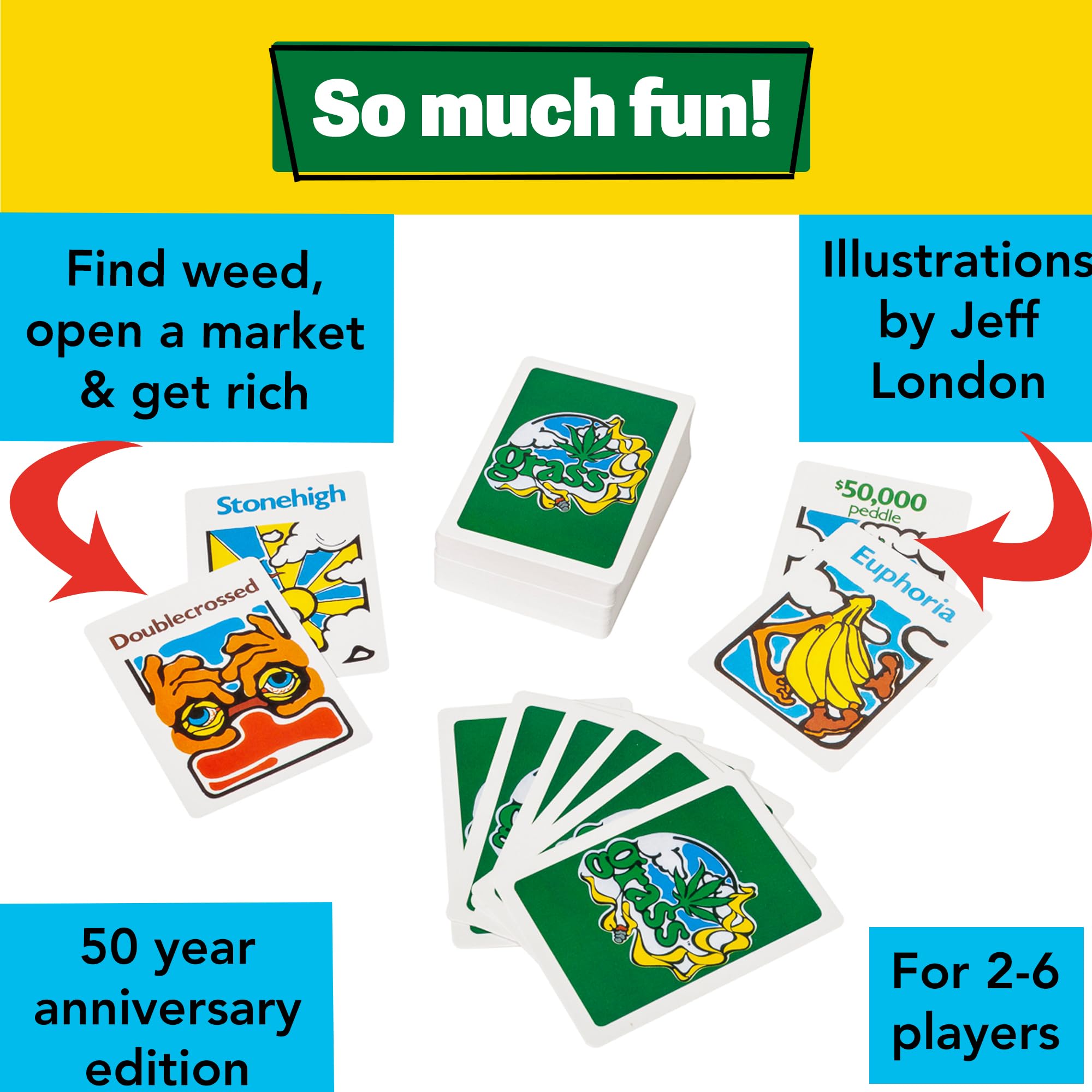 TDC Games Grass Card Game - Fast-Paced Fun Card Game for Adults & Friends (2-6 Players) | Perfect for Game Nights, Parties & Family Gatherings | Hilarious Novelty Card Game for Social Events