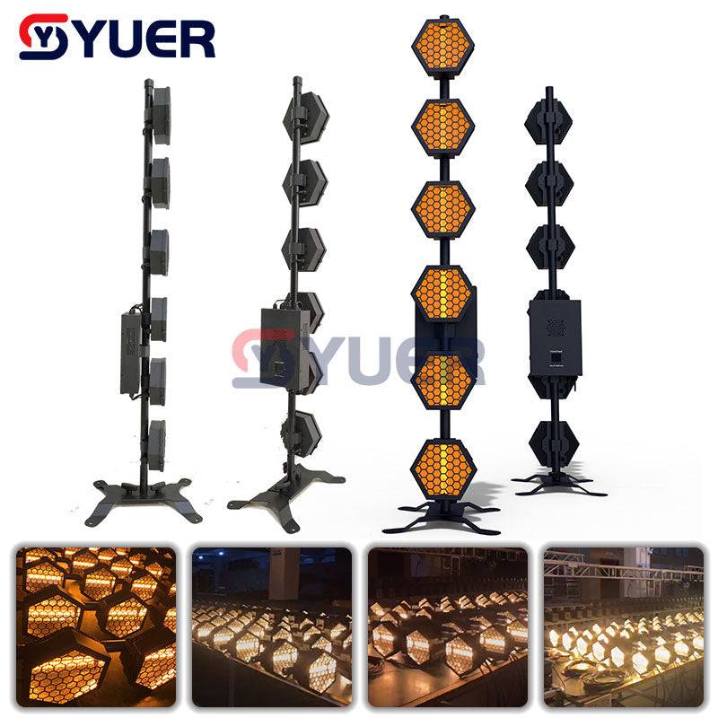 YUER™ 6x60W LED Retro Burst Flashing DMX512 Stage Light - 2200K Warm White LED Effect Lighting for DJ Parties, Nightclubs & Photography - Perfect for Stage Shows, Concerts and Event Lighting
