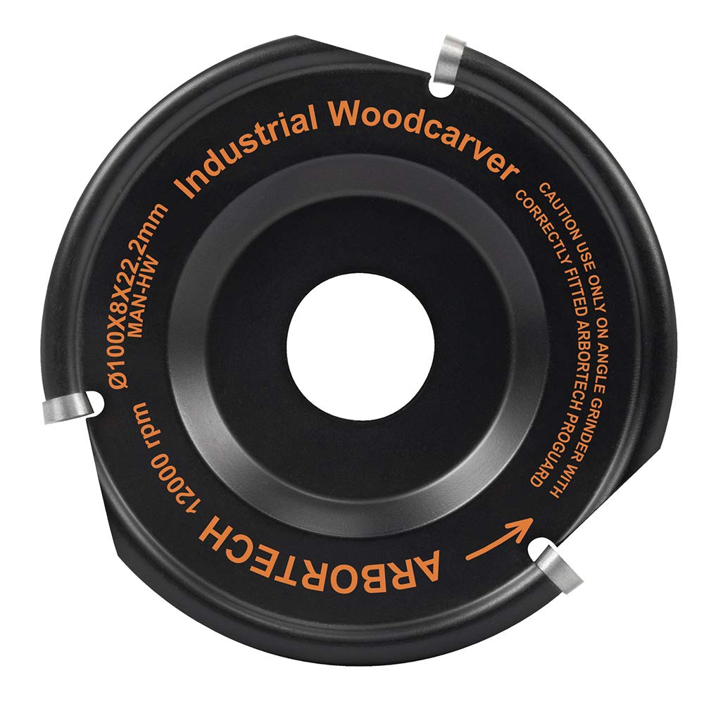 ARBORTECH Industrial Woodcarver | 100mm Carbide Wood Carving Disc for Angle Grinder | Professional Woodworking Tool for Sculpting, Shaping & DIY Projects | Perfect for Furniture Making, Art Carving & Home Renovation